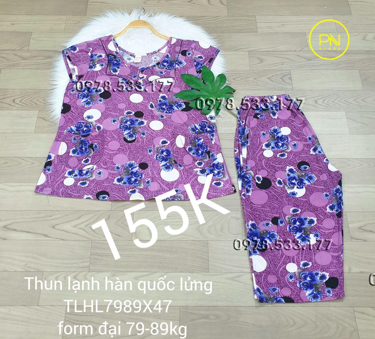 [79-89kg] Đồ bộ trung niên thun lạnh hàn quốc lửng size đại - TLHL7989X47