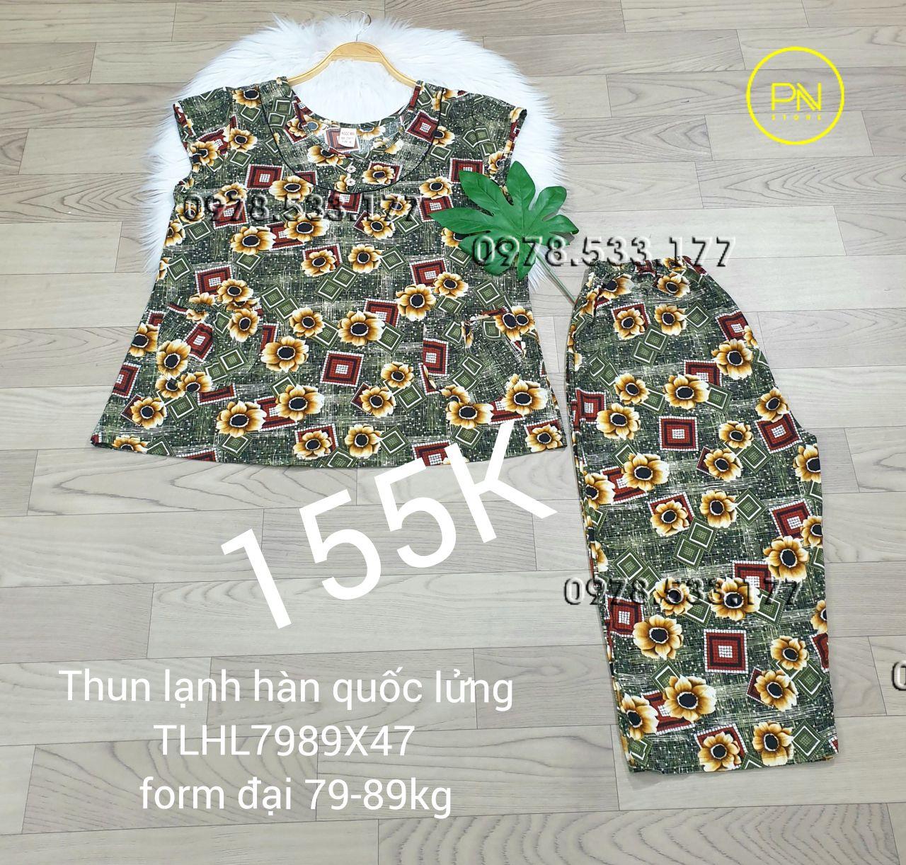 [79-89kg] Đồ bộ trung niên thun lạnh hàn quốc lửng size đại - TLHL7989X47