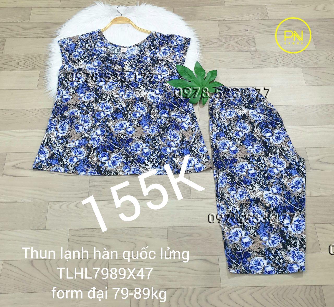 [79-89kg] Đồ bộ trung niên thun lạnh hàn quốc lửng size đại - TLHL7989X47