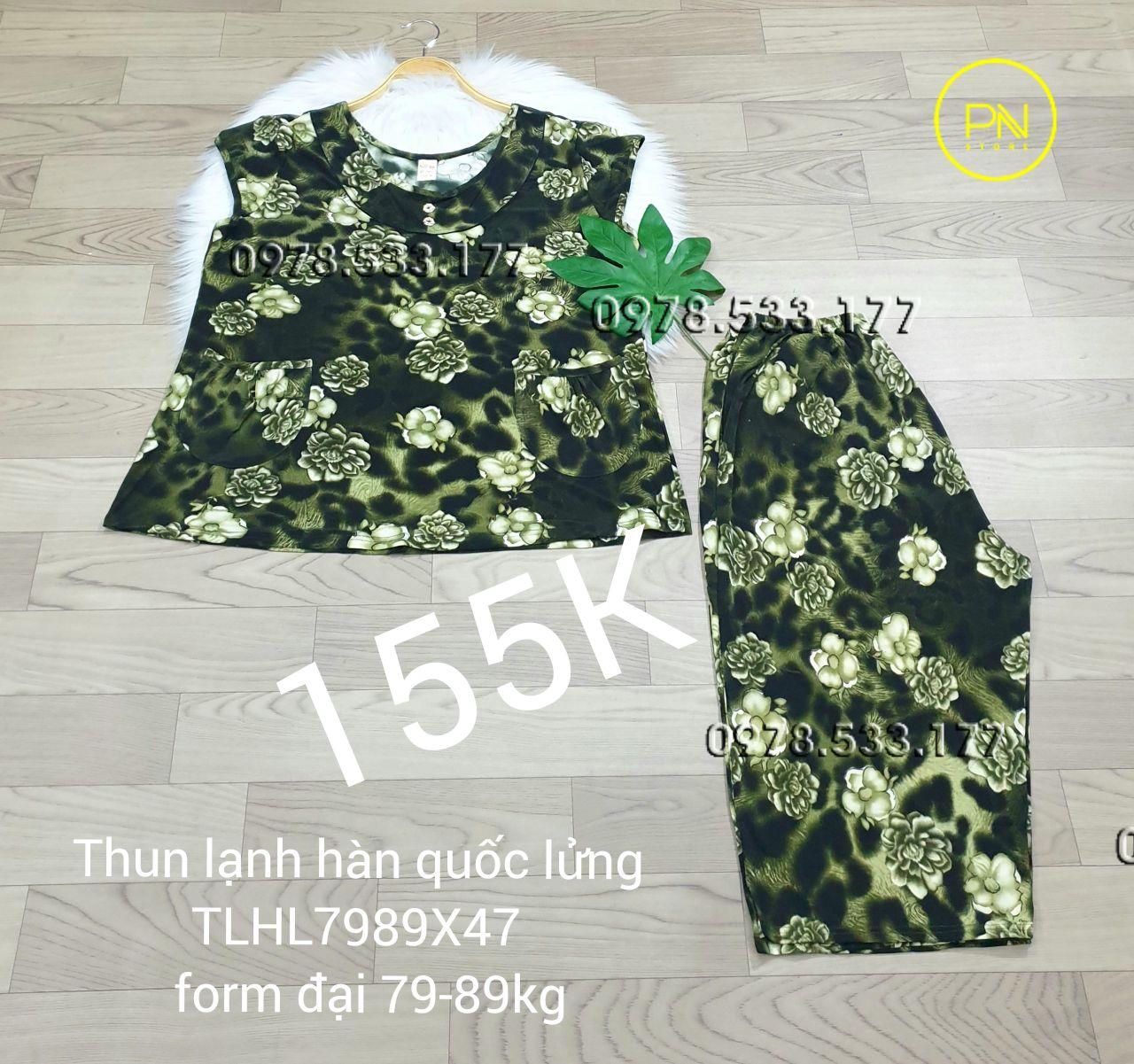 [79-89kg] Đồ bộ trung niên thun lạnh hàn quốc lửng size đại - TLHL7989X47