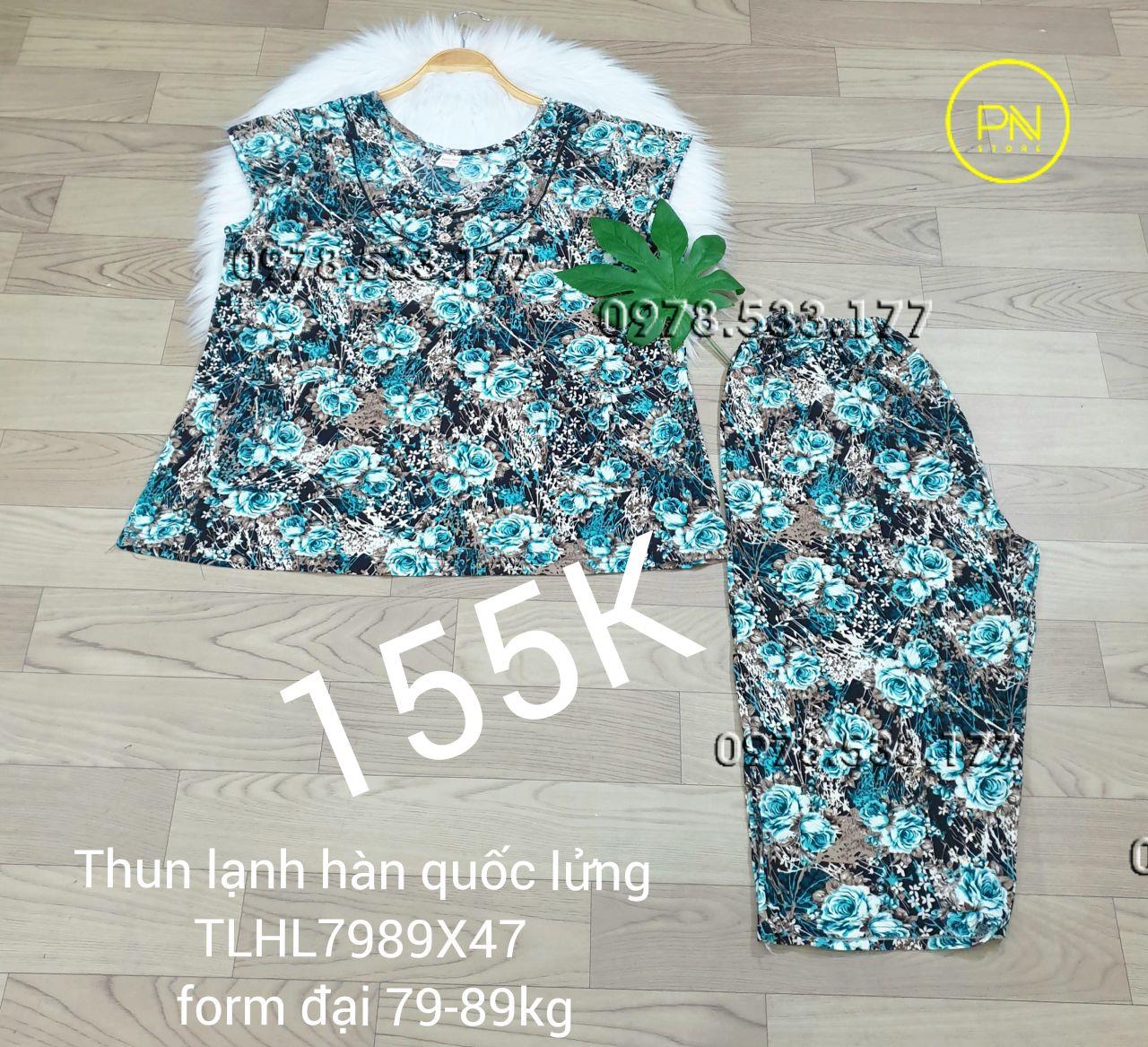 [79-89kg] Đồ bộ trung niên thun lạnh hàn quốc lửng size đại - TLHL7989X47