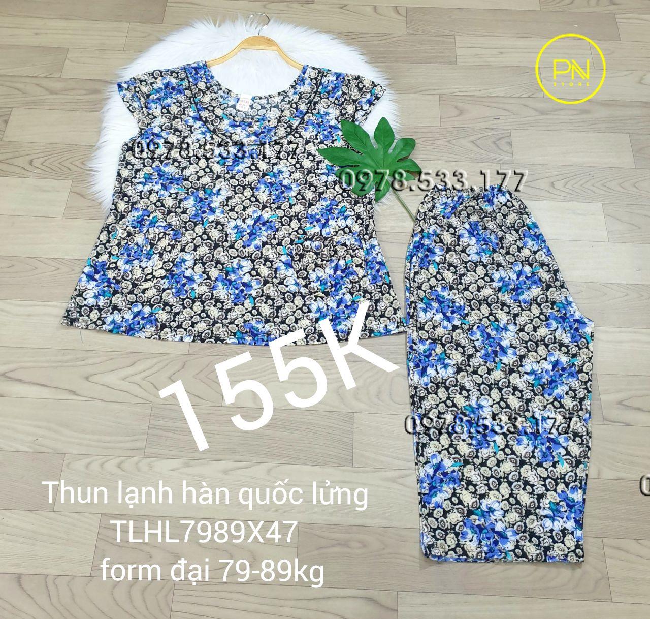 [79-89kg] Đồ bộ trung niên thun lạnh hàn quốc lửng size đại - TLHL7989X47