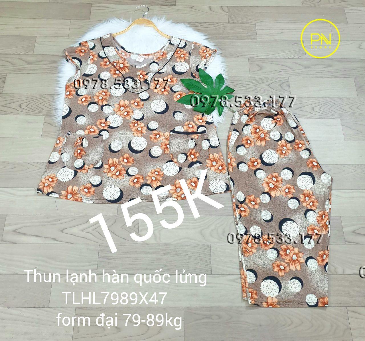 [79-89kg] Đồ bộ trung niên thun lạnh hàn quốc lửng size đại - TLHL7989X47
