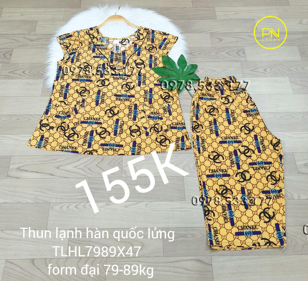 [79-89kg] Đồ bộ trung niên thun lạnh hàn quốc lửng size đại - TLHL7989X47