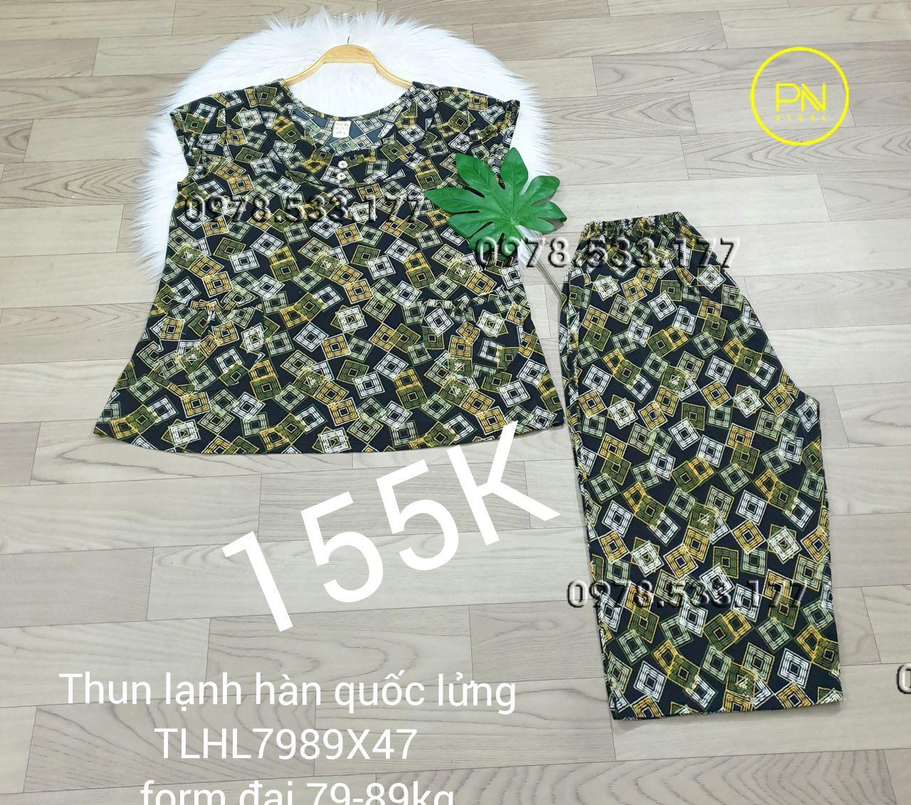 [79-89kg] Đồ bộ trung niên thun lạnh hàn quốc lửng size đại - TLHL7989X47