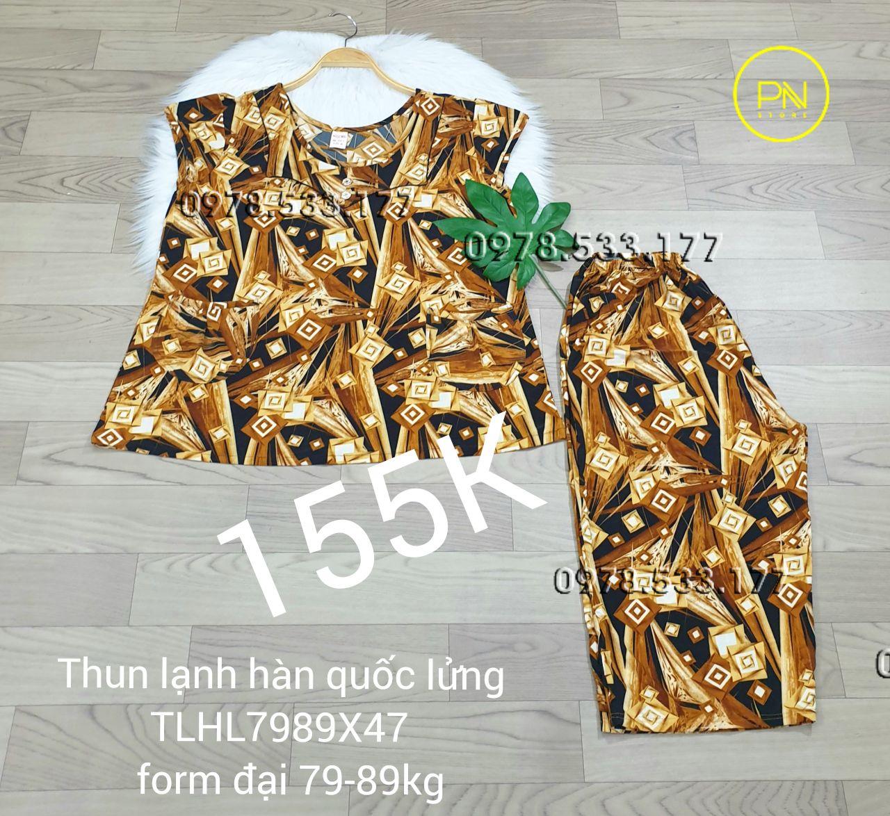 [79-89kg] Đồ bộ trung niên thun lạnh hàn quốc lửng size đại - TLHL7989X47