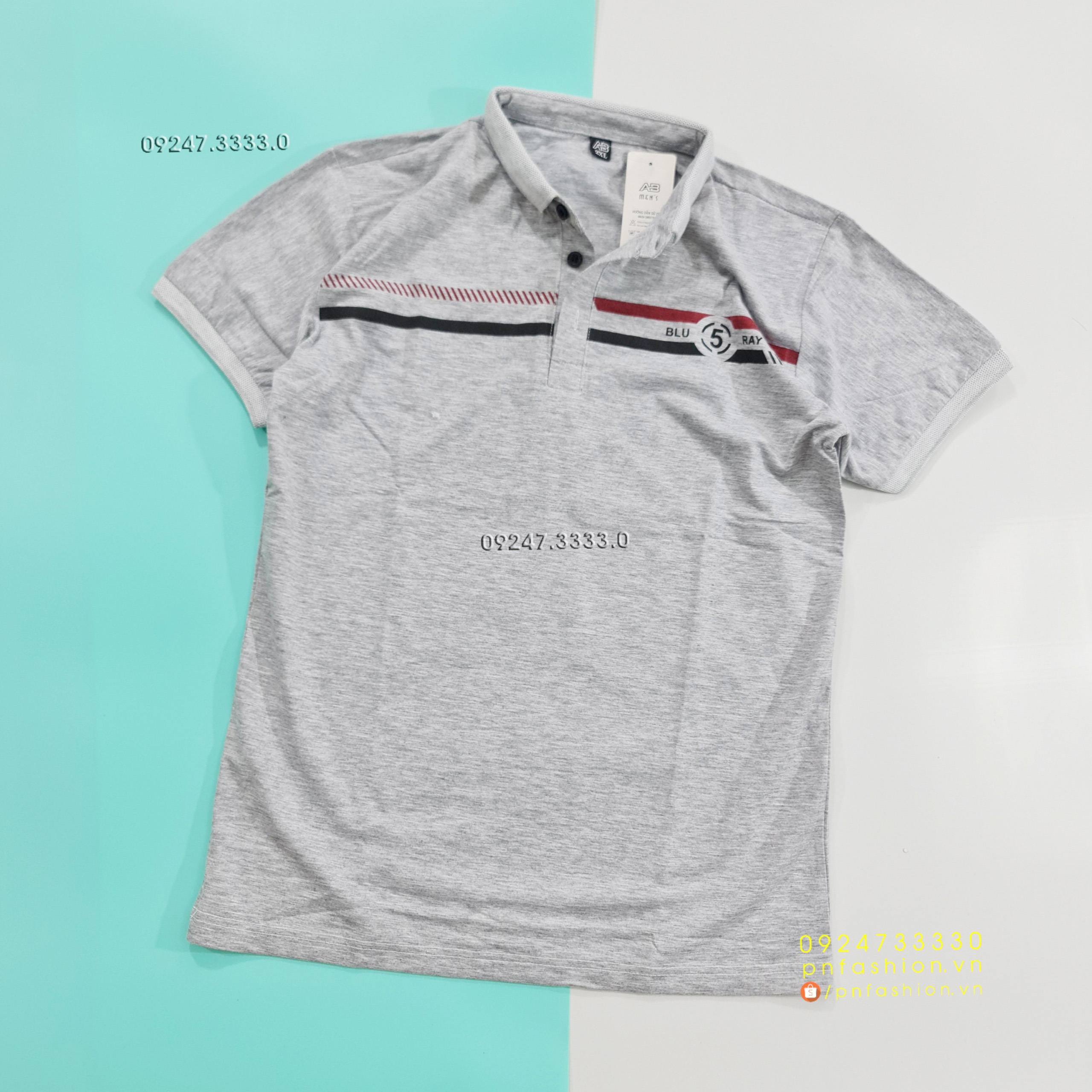 [53-60kg] Áo thun nam có cổ tay ngắn vải cotton 4 chiều - PN241121-2XL