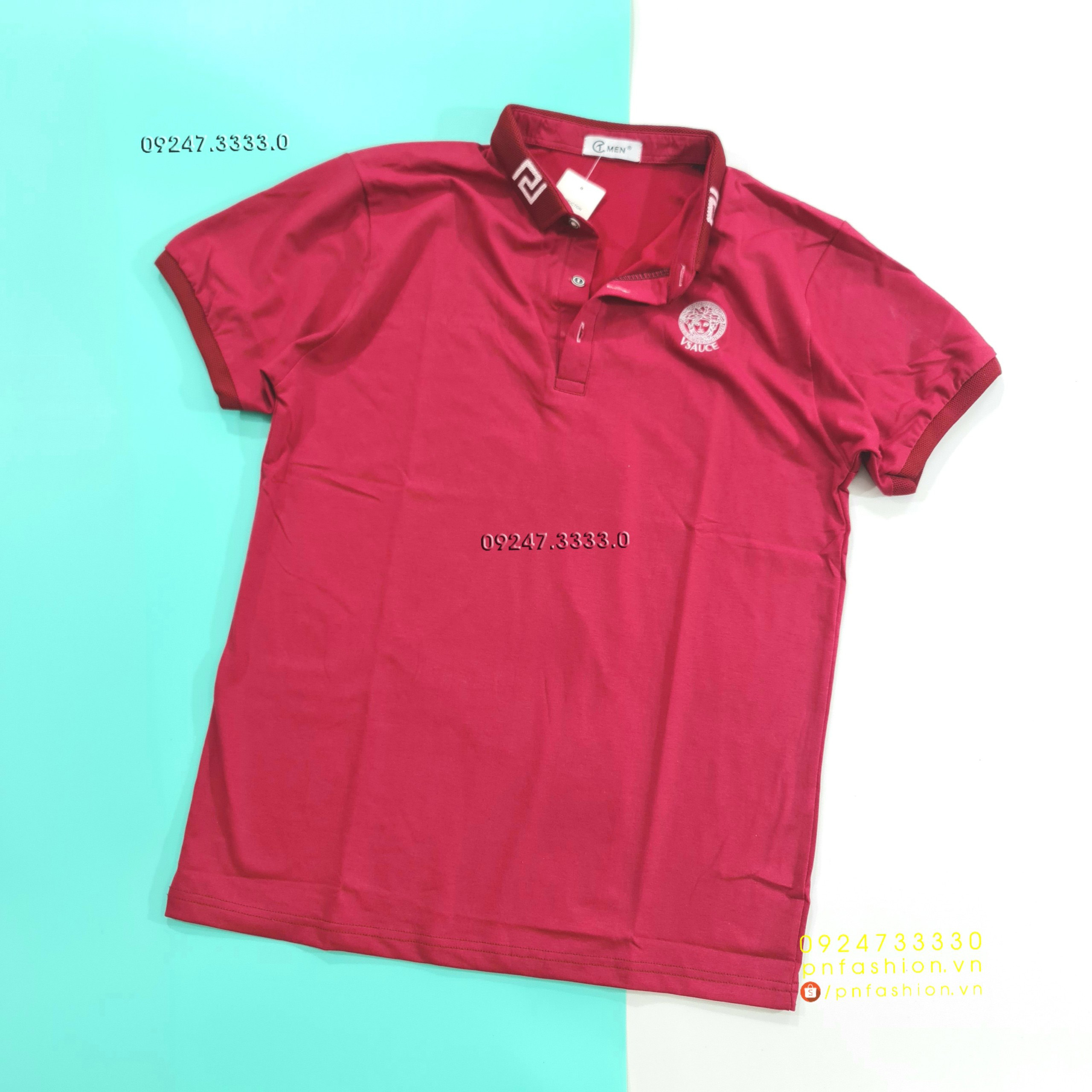 [53-60kg] Áo thun nam có cổ tay ngắn vải cotton 4 chiều - PN241121-2XL