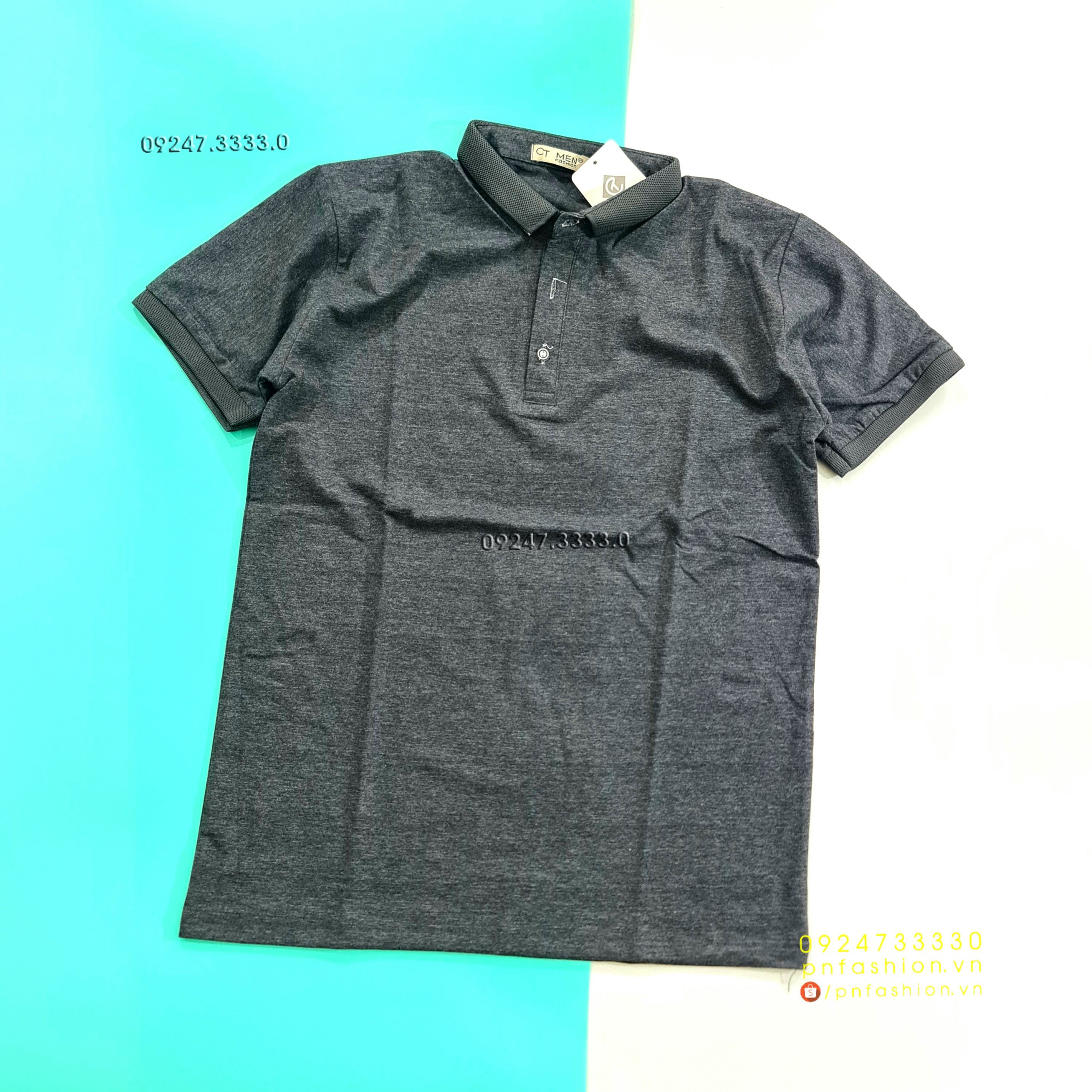 [53-60kg] Áo thun nam có cổ tay ngắn vải cotton 4 chiều - PN241121-2XL