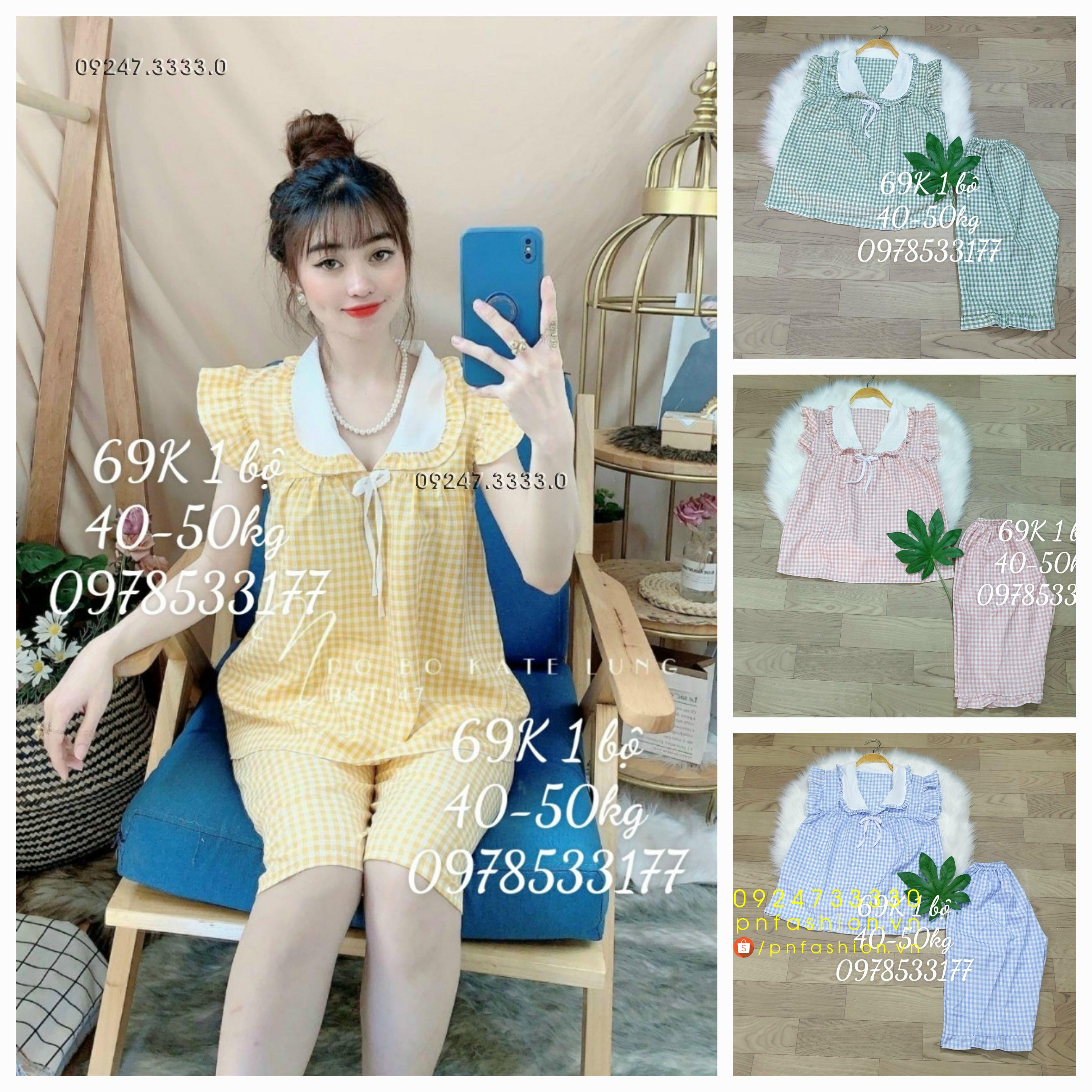 Bộ mặc nhà lụa lửng Kate đẹp dễ thương trẻ trung - LK4055X33