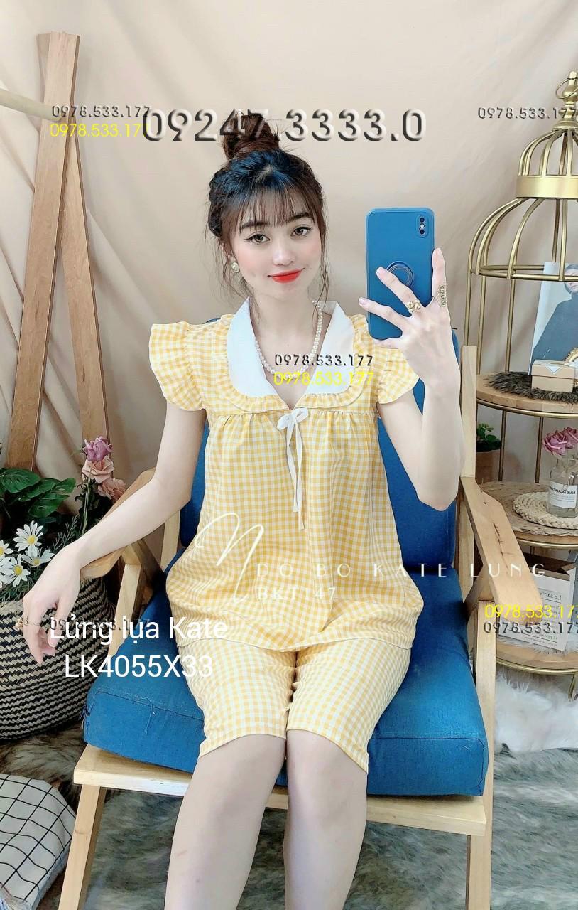 Bộ mặc nhà lụa lửng Kate đẹp dễ thương trẻ trung - LK4055X33