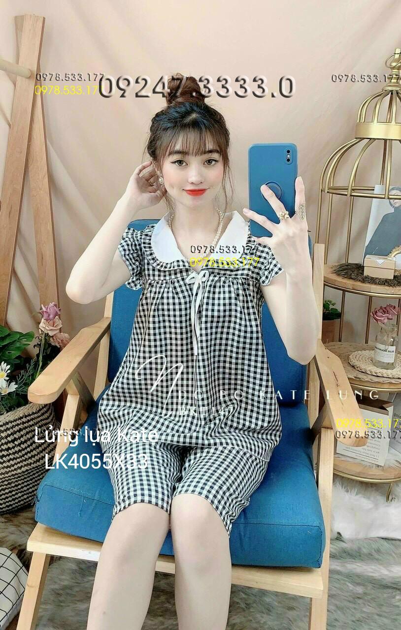 Bộ mặc nhà lụa lửng Kate đẹp dễ thương trẻ trung - LK4055X33