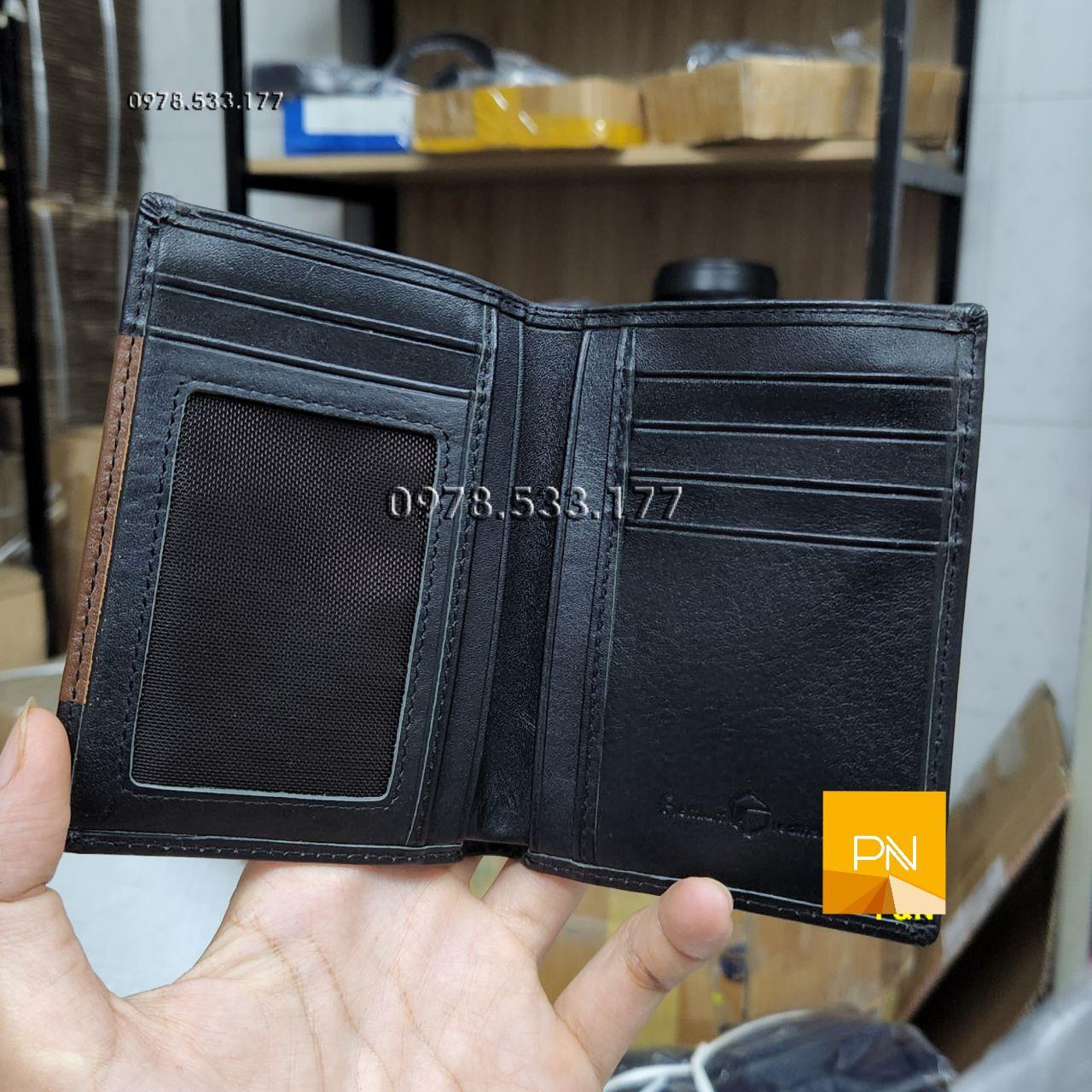 Bóp ví nam đứng da bò thật - L102104