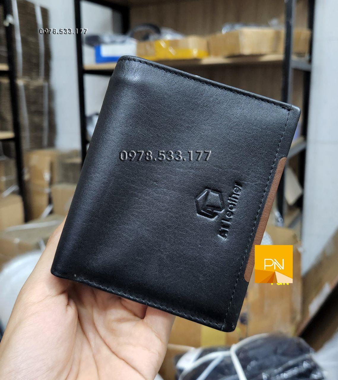 Bóp ví nam đứng da bò thật - L102104