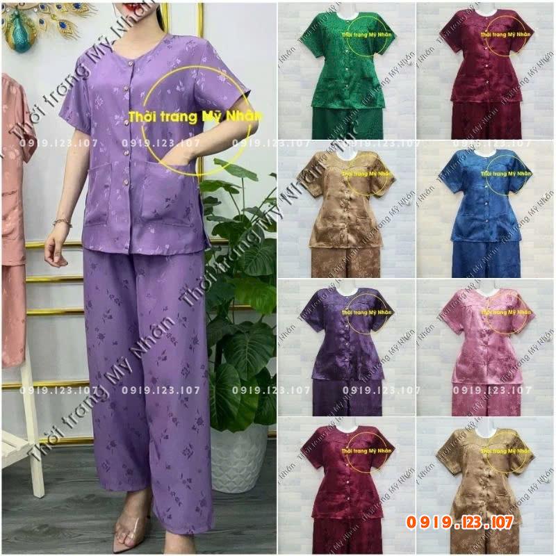 Sỉ đồ bộ hàng chất vải gấm đẹp cao cấp xịn xò cho nội ngoại mẹ lớn tuổi