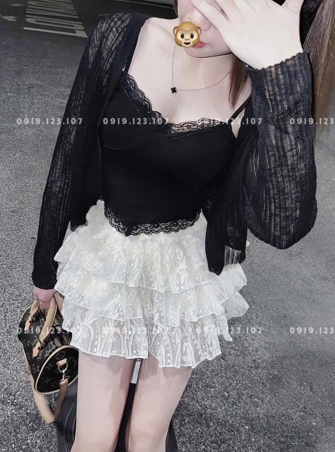 Set 3 món váy ren khoác Bra đẹp hit hot xịn xò - SBT761THU