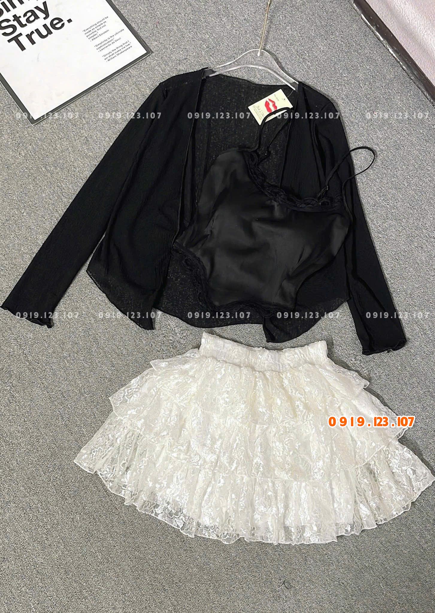 Set 3 món váy ren khoác Bra đẹp hit hot xịn xò - SBT761THU