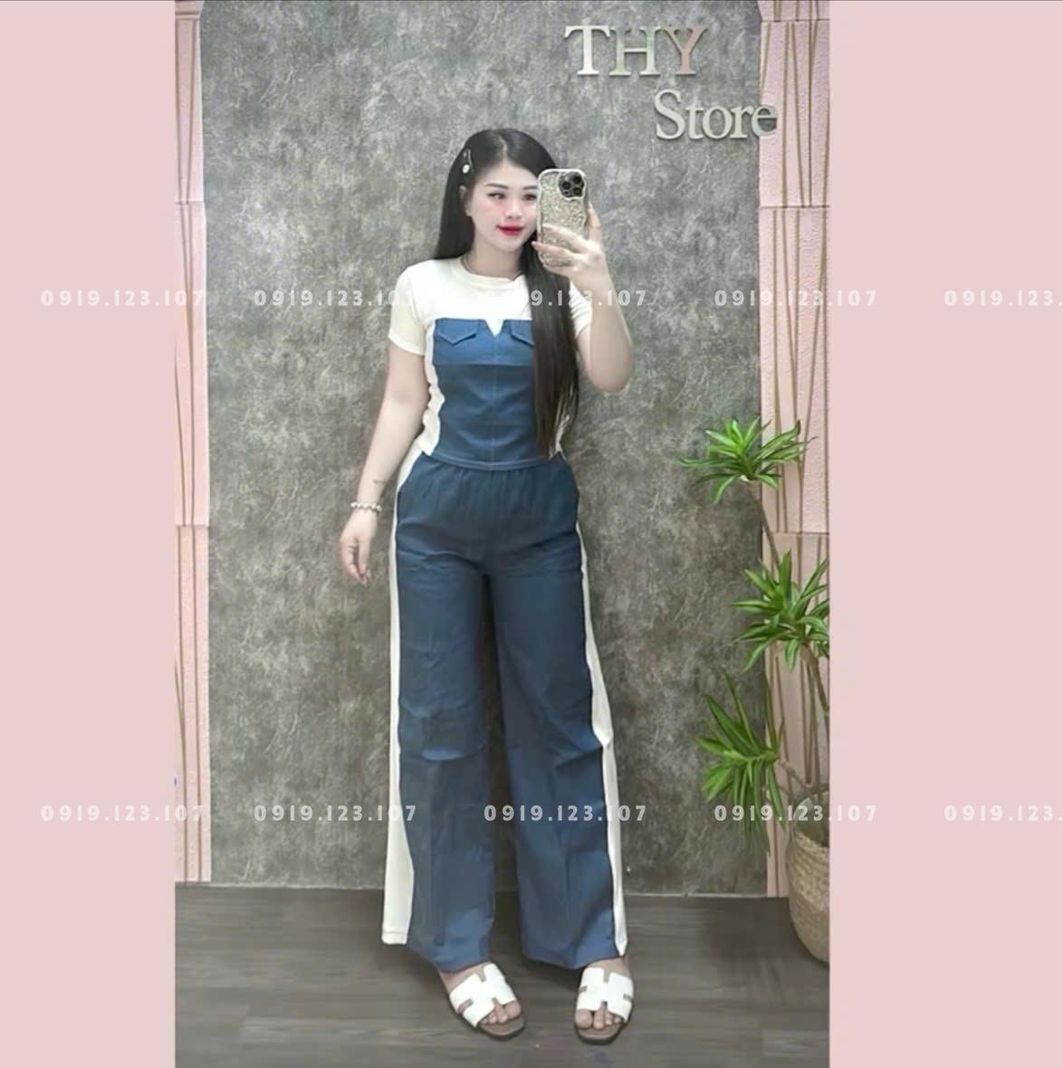 Set jean phối 115k Sỉ Ri 10bộ đủ màu - Sỉ sl 50b giảm 2k/1b