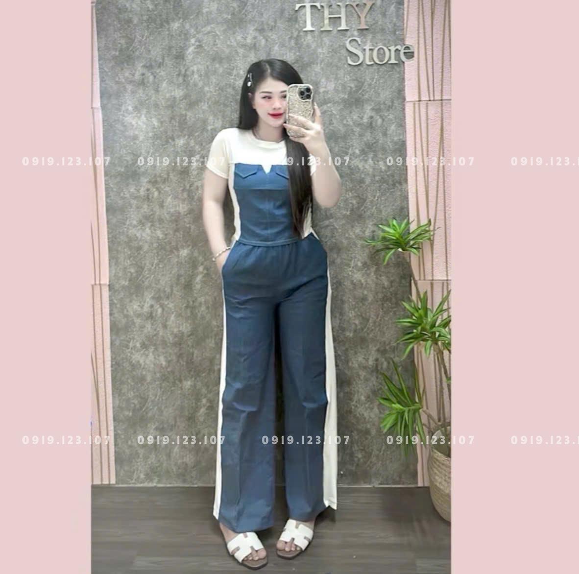 Set jean phối 115k Sỉ Ri 10bộ đủ màu - Sỉ sl 50b giảm 2k/1b