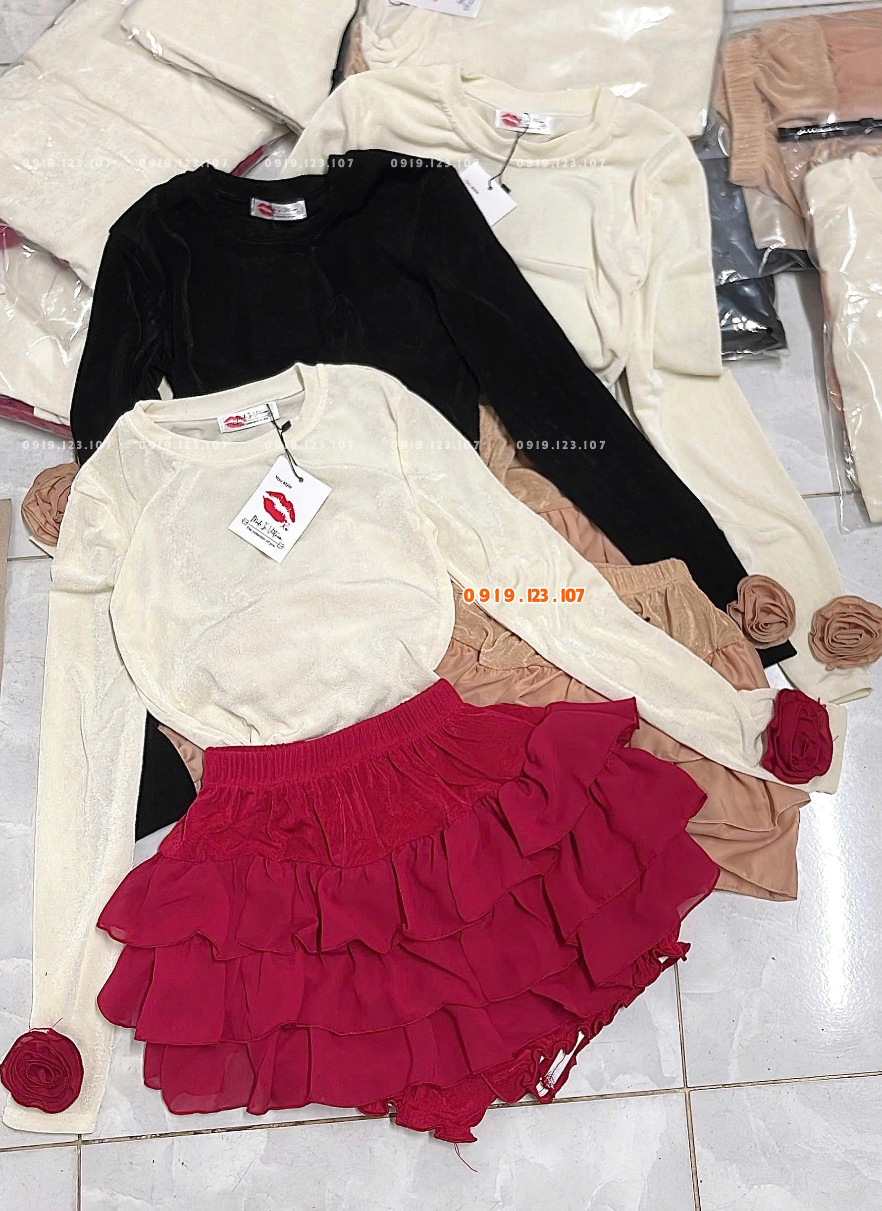 Set thiết kế áo + chân váy đẹp sỉ Ri10 110K/bộ đủ màu