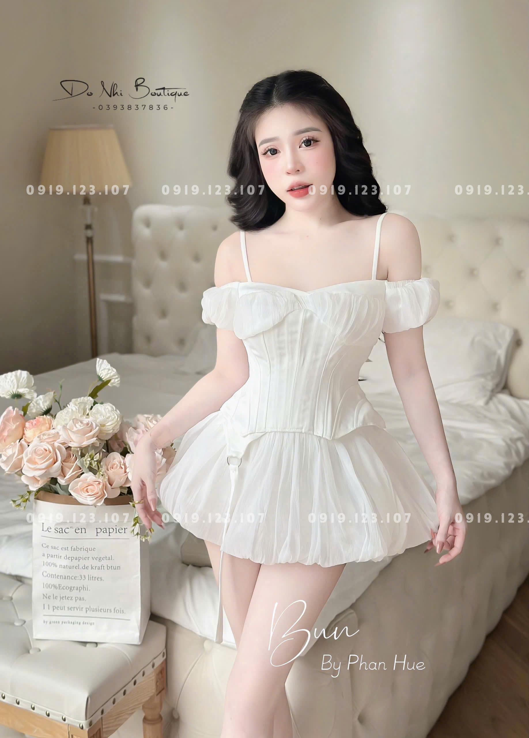 Set tk áo kèm mút ngực + áo rớt vai 2 dây - SBT764