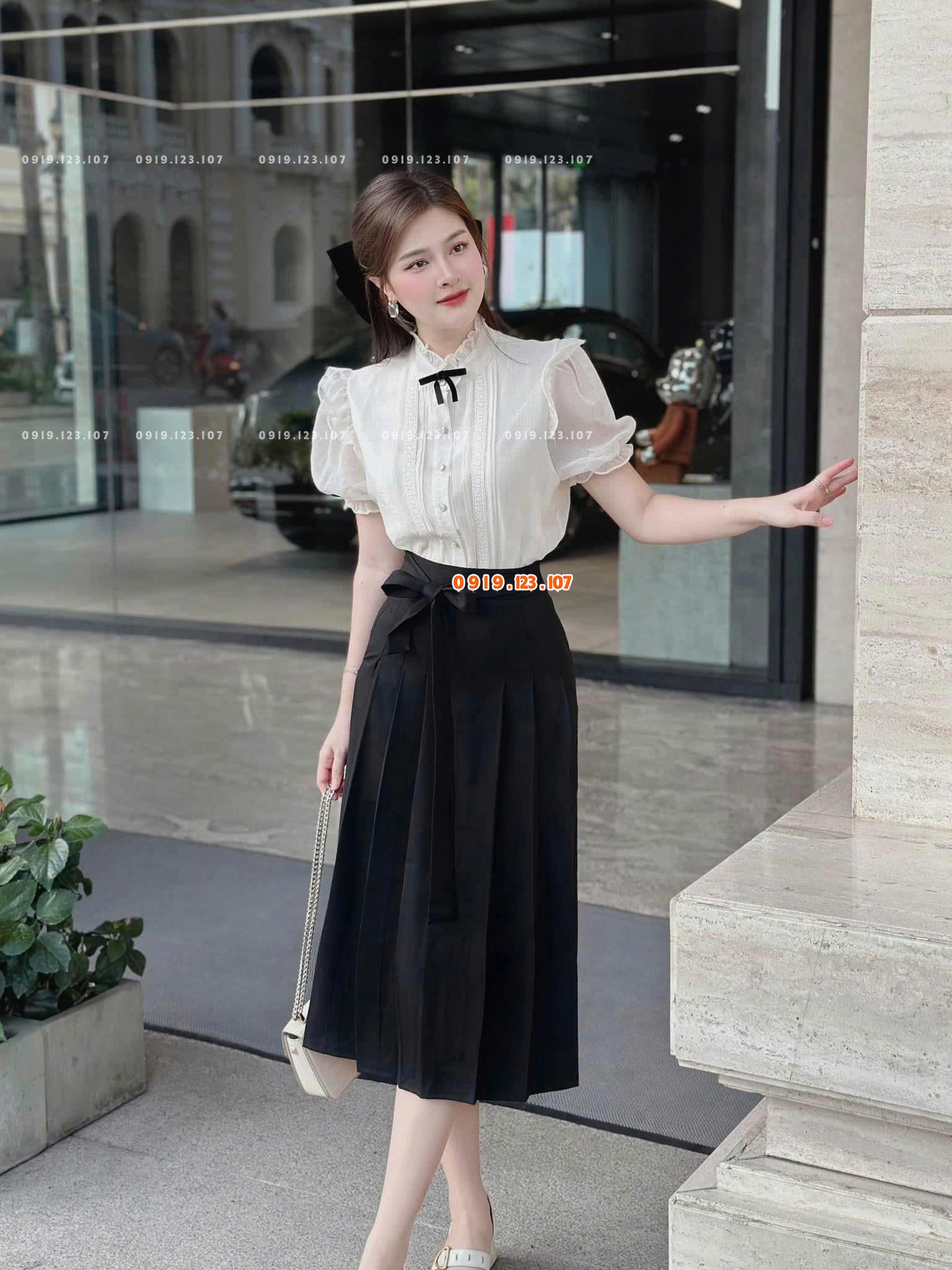 Set tk áo tay phồng + chân váy dáng dài siêu phẩm. Tách 5b 110k-tách 5b 112k