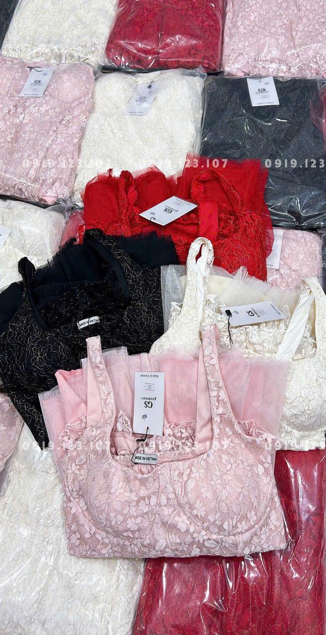 Set tk chất QC có mút ngực bo chun lưng + chân váy nhiều tầng có quần trong - SBT763