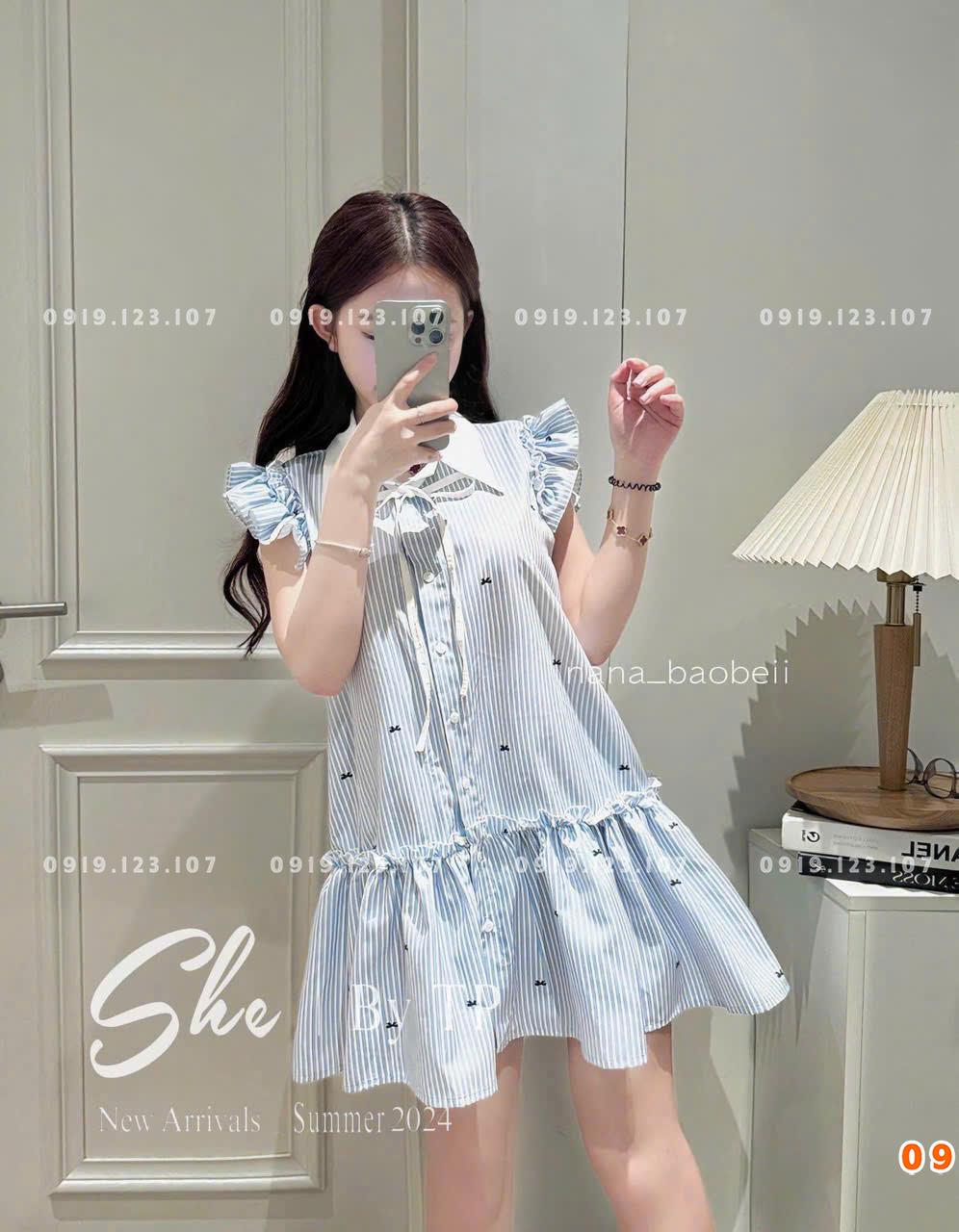 Set tk chất qc siêu phẩm td cổ bẻ phối ren + quần đùi phối ren - SBT-211TH765