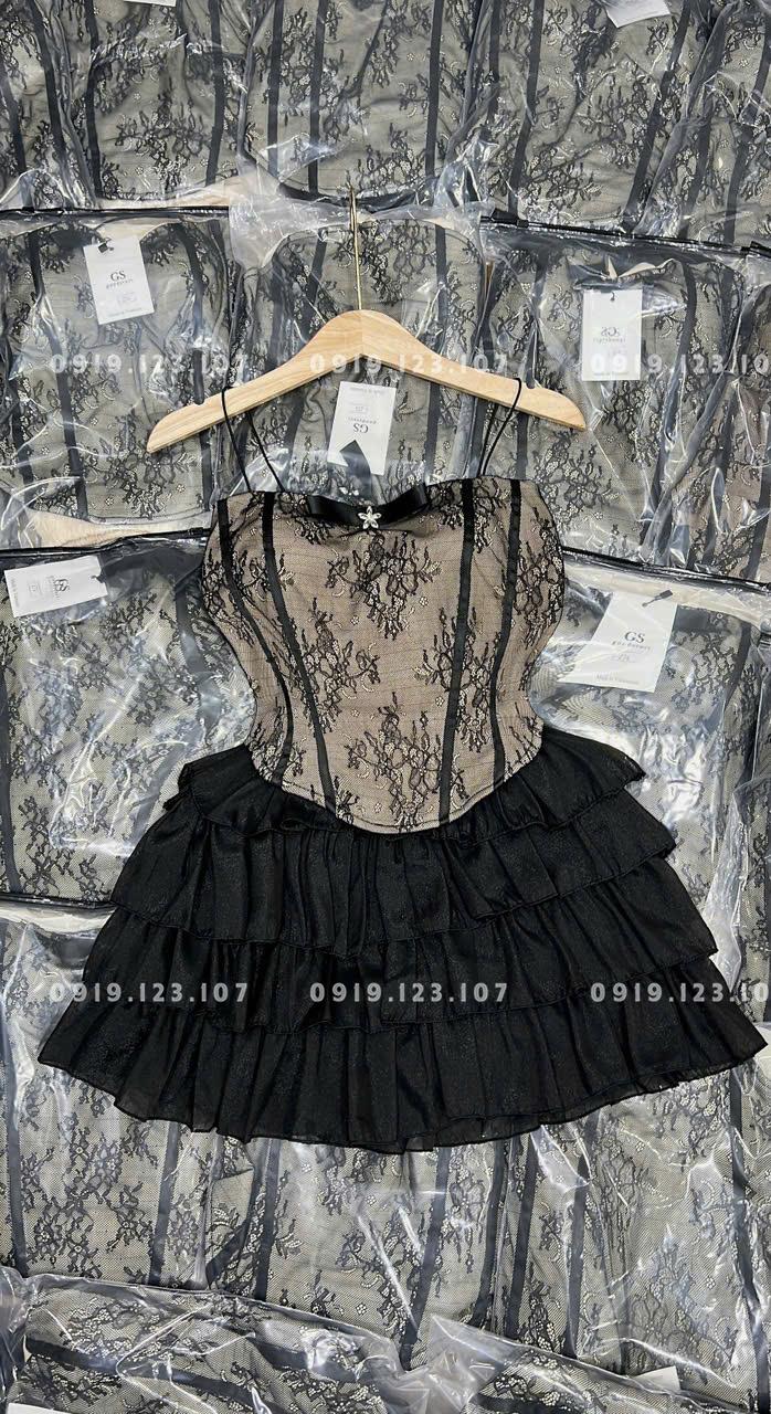Set tk chất QC siêu phẩm + Chân váy tầng có quần trong - SBT762