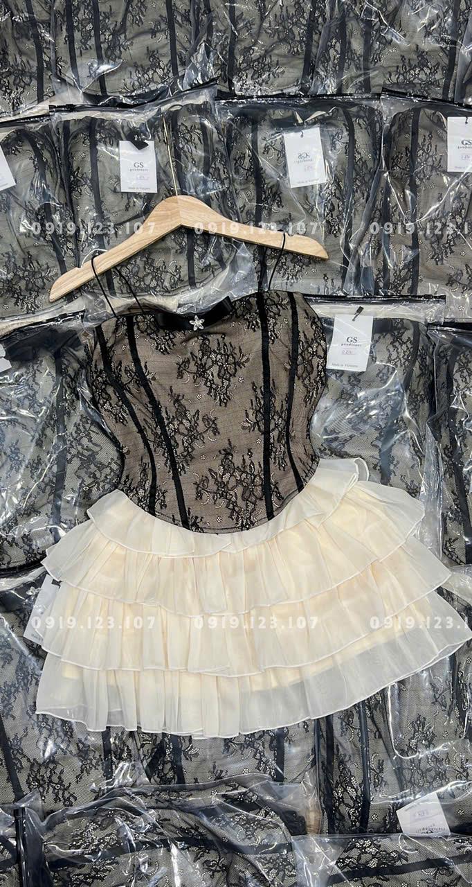 Set tk chất QC siêu phẩm + Chân váy tầng có quần trong - SBT762