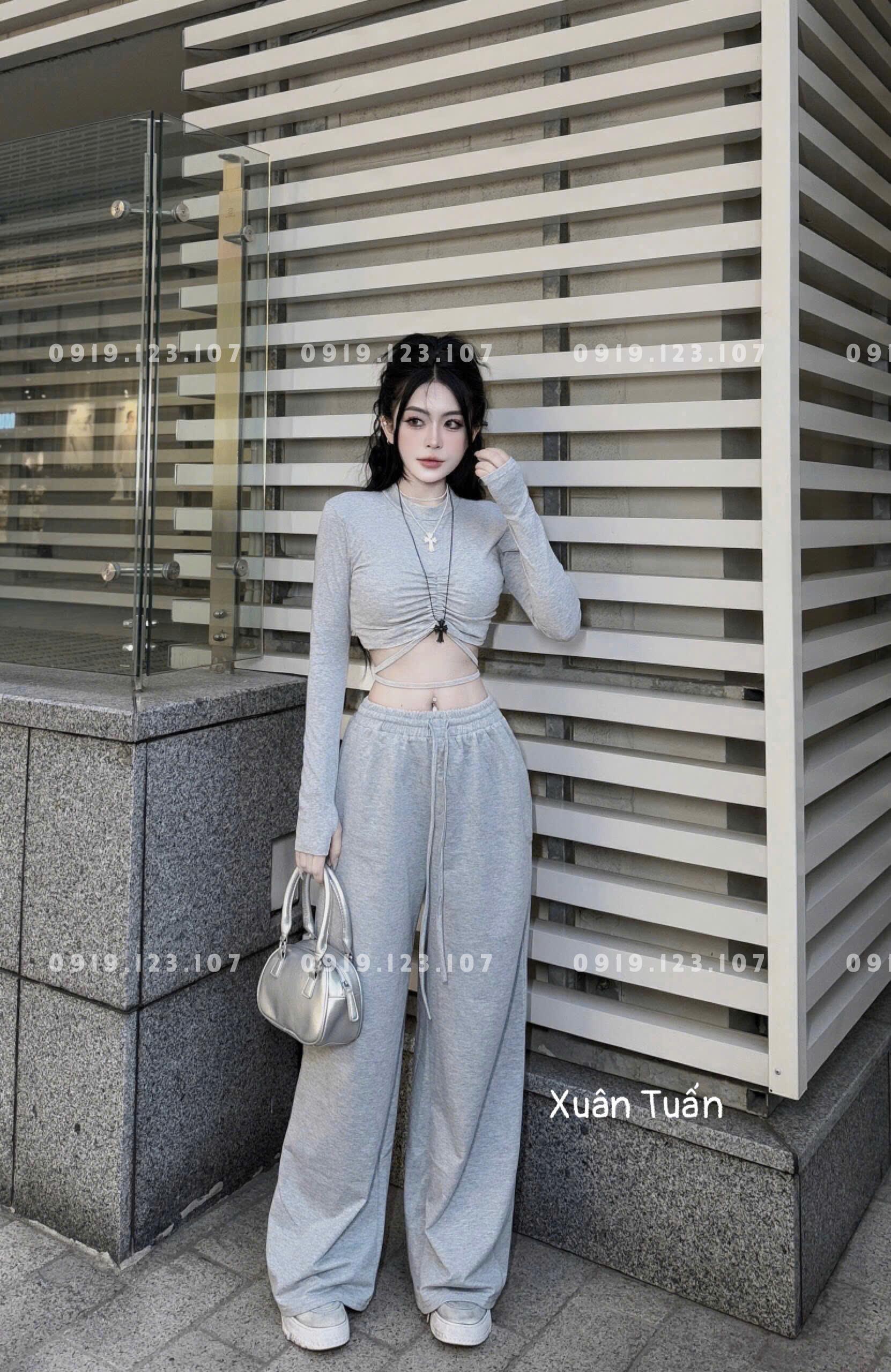 Set tt tăm lạnh phom to td nhún ngực + quần suông siêu phẩm có tách sỉ 5 - HSBT754