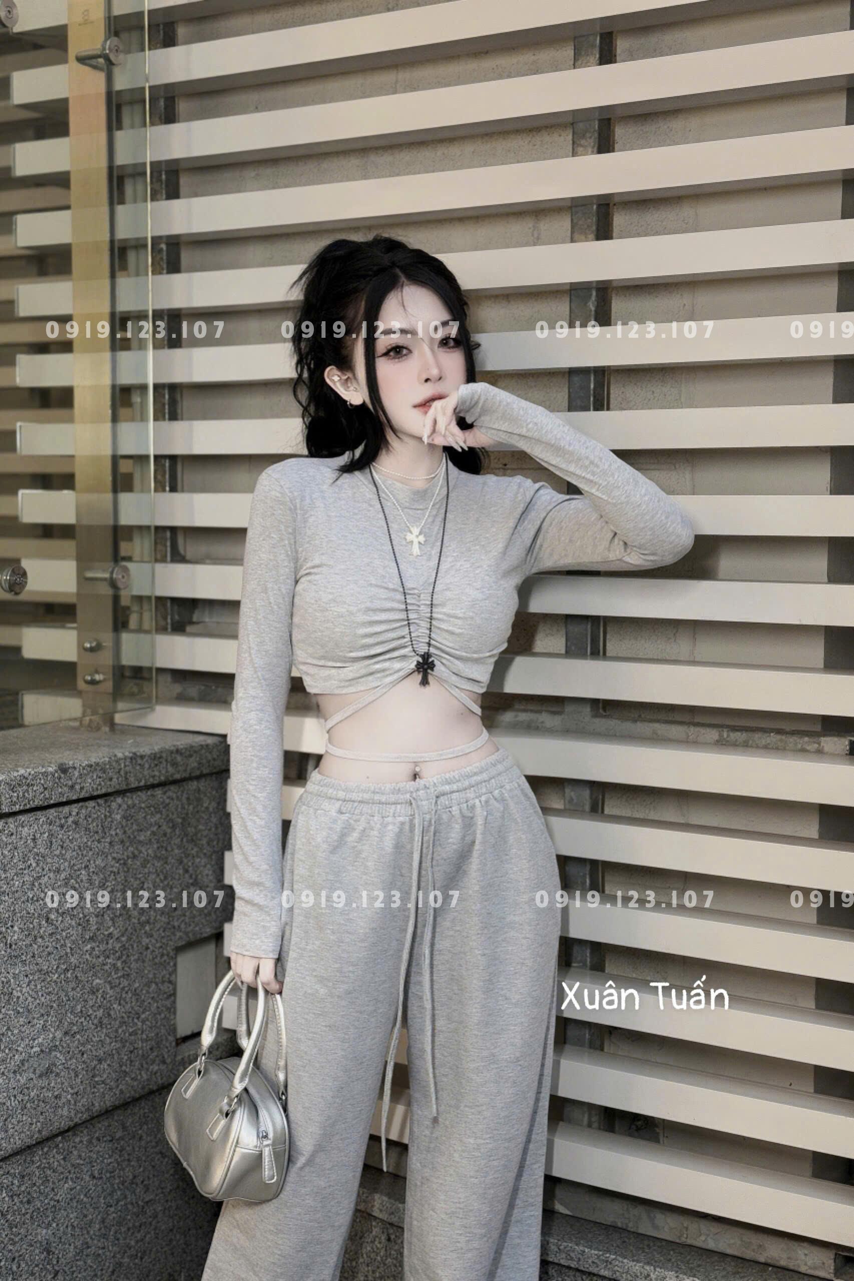 Set tt tăm lạnh phom to td nhún ngực + quần suông siêu phẩm có tách sỉ 5 - HSBT754