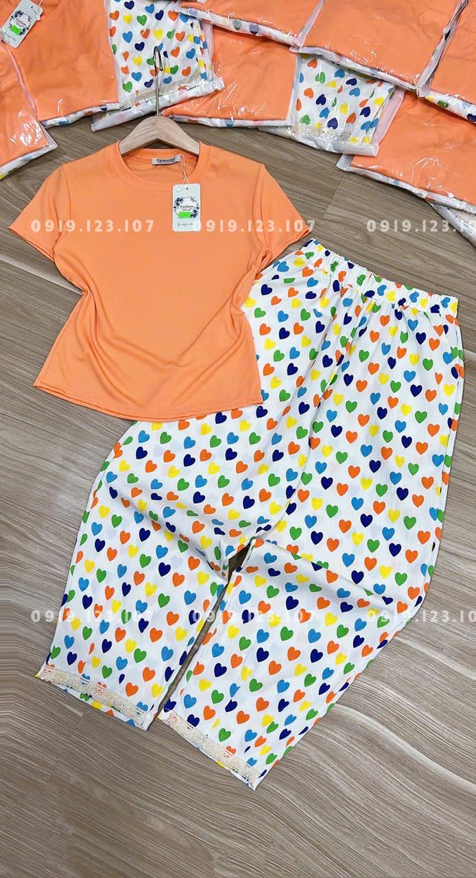 Set tt tăm lạnh + quần đủi baggy in full phối ren siêu phẩm - TH82SBT766