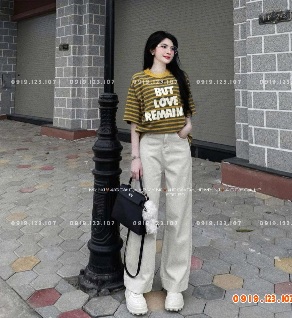 Sỉ áo thun kẻ chữ But Love - hàng QC cao cấp - SBT756