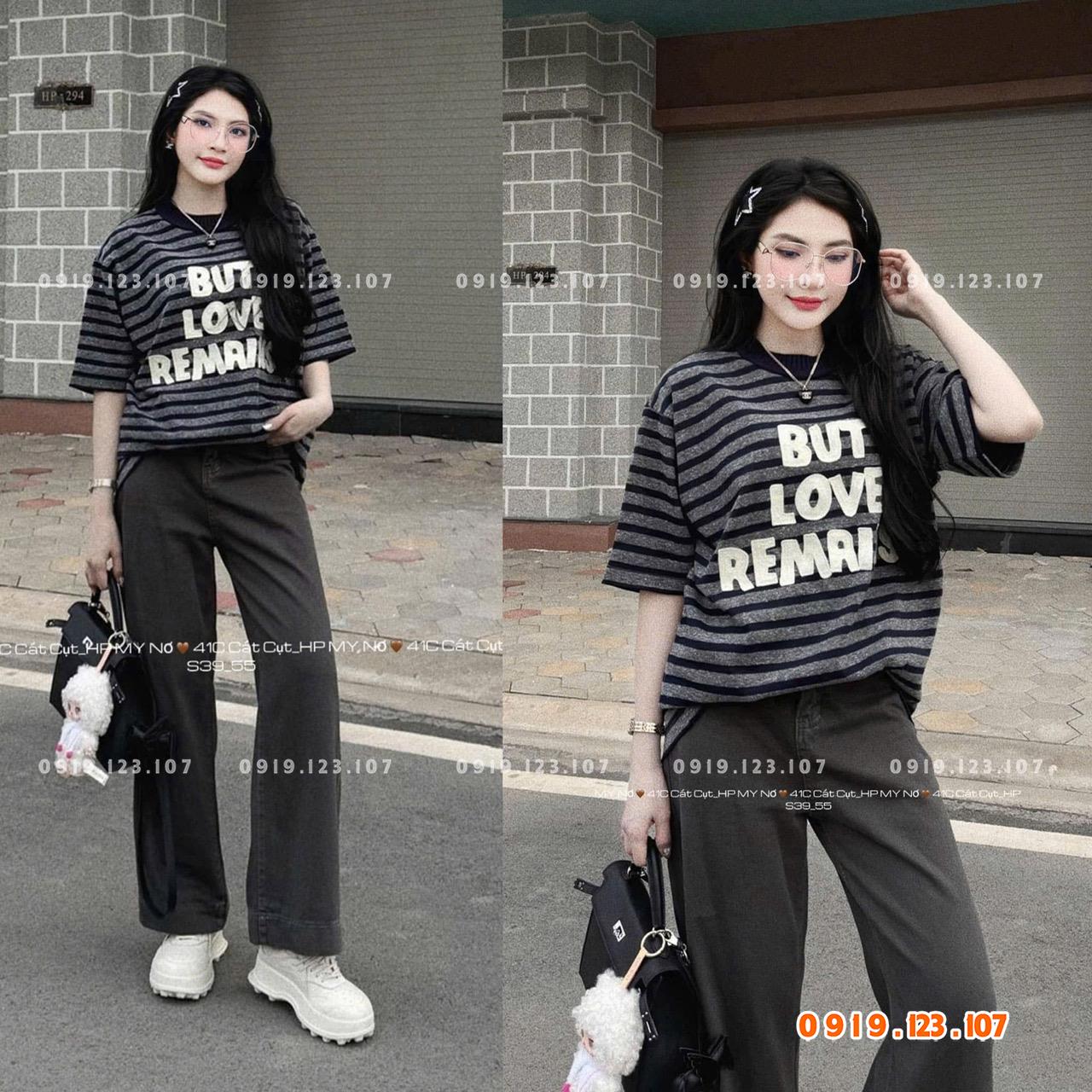 Sỉ áo thun kẻ chữ But Love - hàng QC cao cấp - SBT756