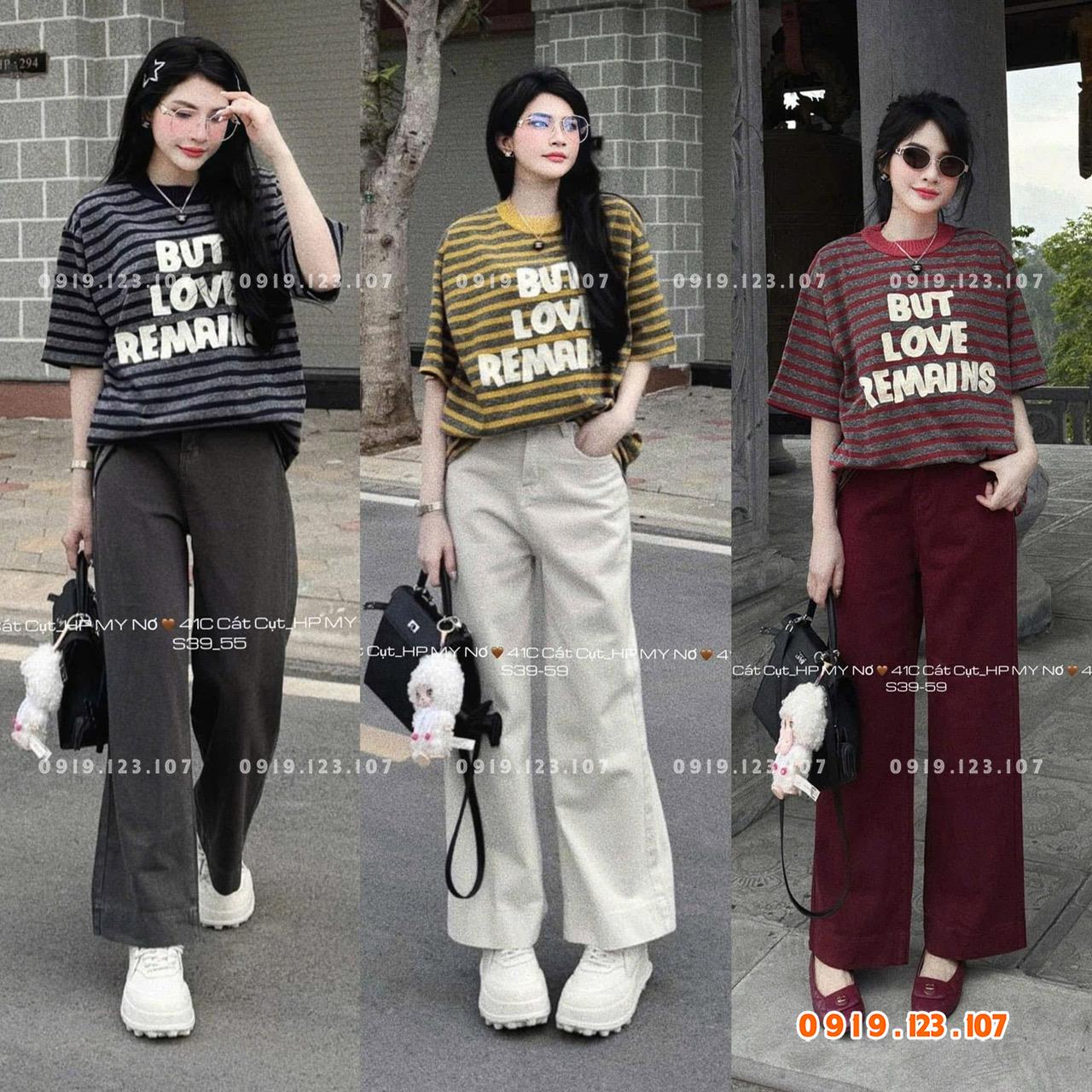 Sỉ áo thun kẻ chữ But Love - hàng QC cao cấp - SBT756