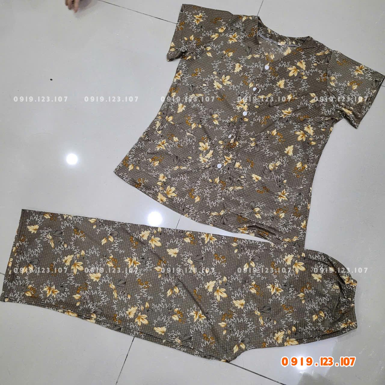 [Size 12345 35-70kg] Sỉ đồ bà già thun lạnh tay ngắn quần dài kiểu túi bà ba, có nút - MN741