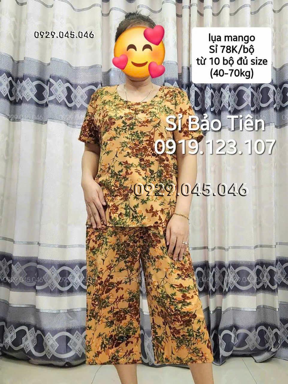 Sỉ đồ bộ trung niên chất lụa mango cao cấp - SBT735