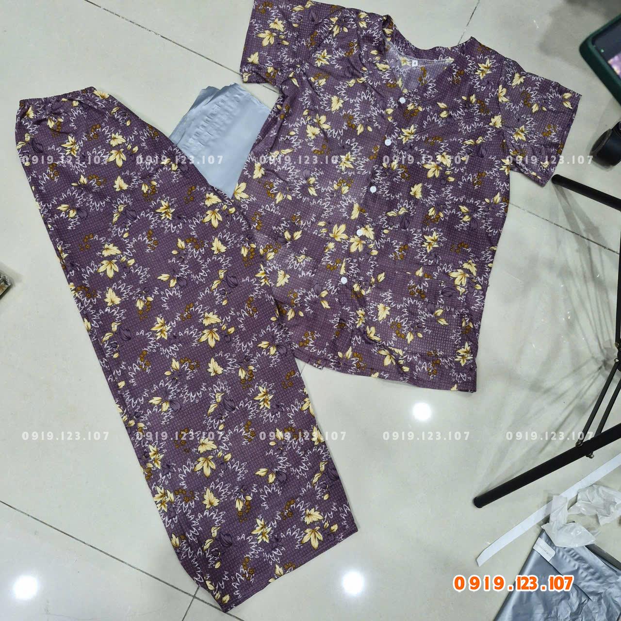 Sỉ quần áo đồ bộ bà già tay ngắn chất thun lạnh cao cấp có nút có túi 2 bên