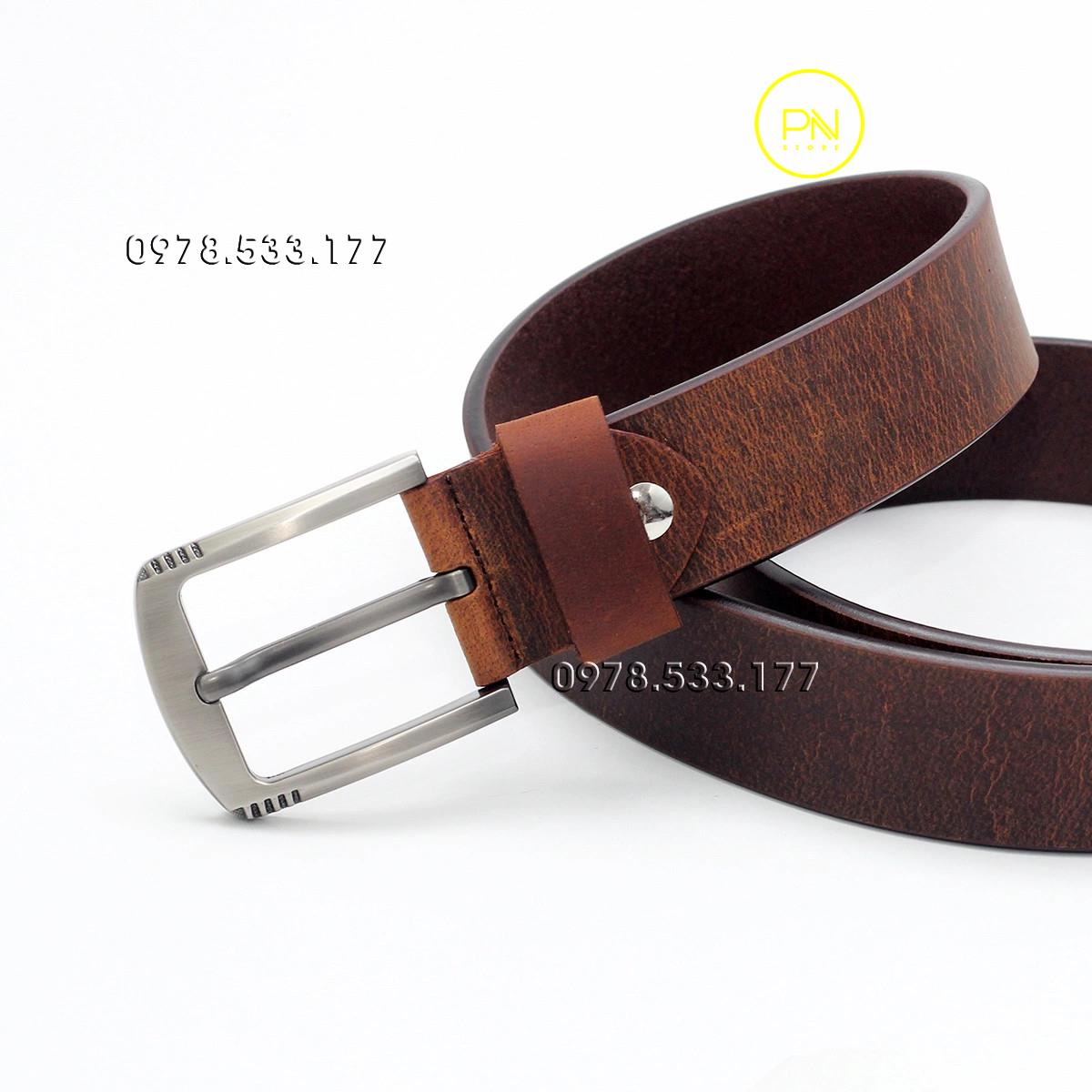 Thắt lưng nam da bò sáp cao cấp (4cm) - PNS4K02