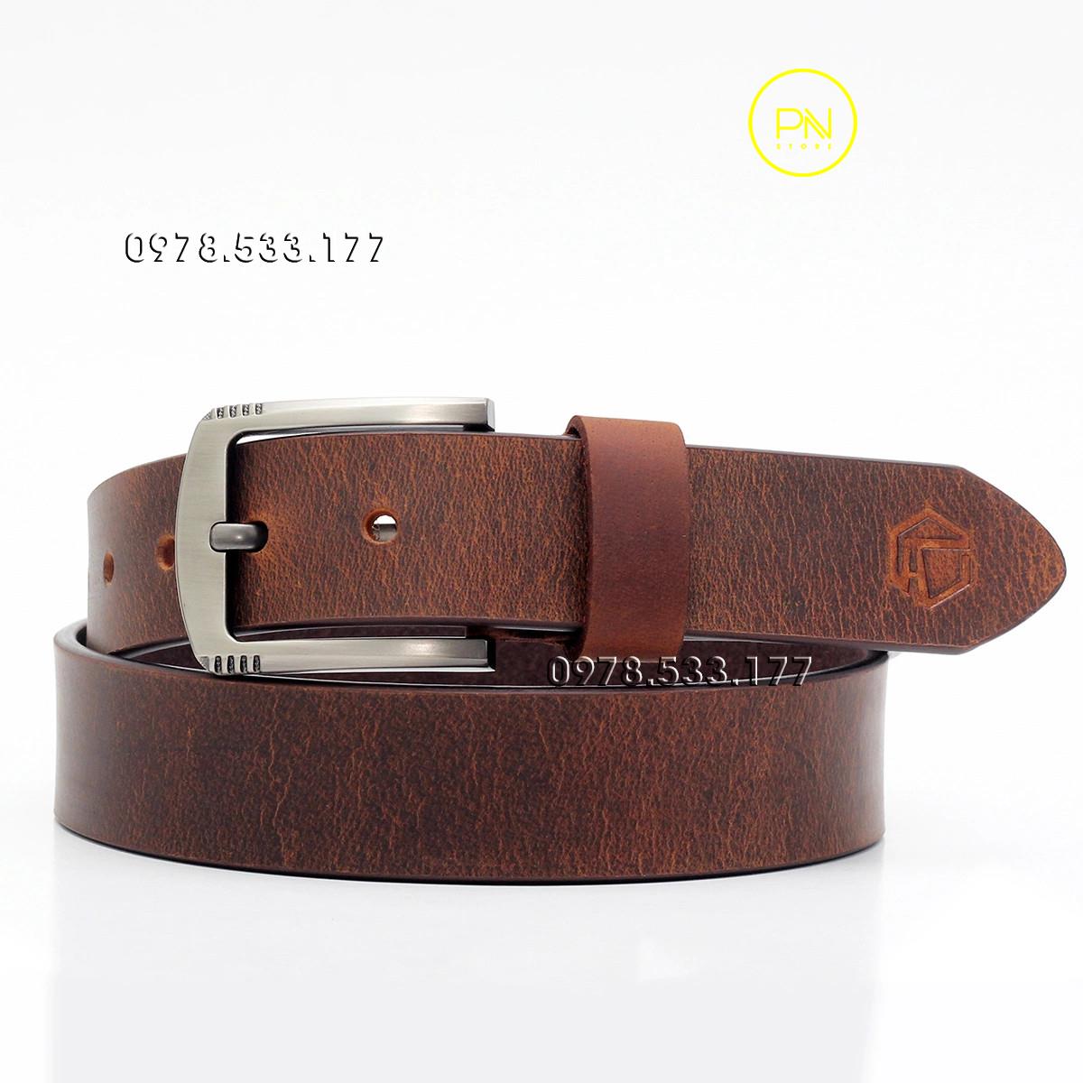Thắt lưng nam da bò sáp cao cấp (4cm) - PNS4K02