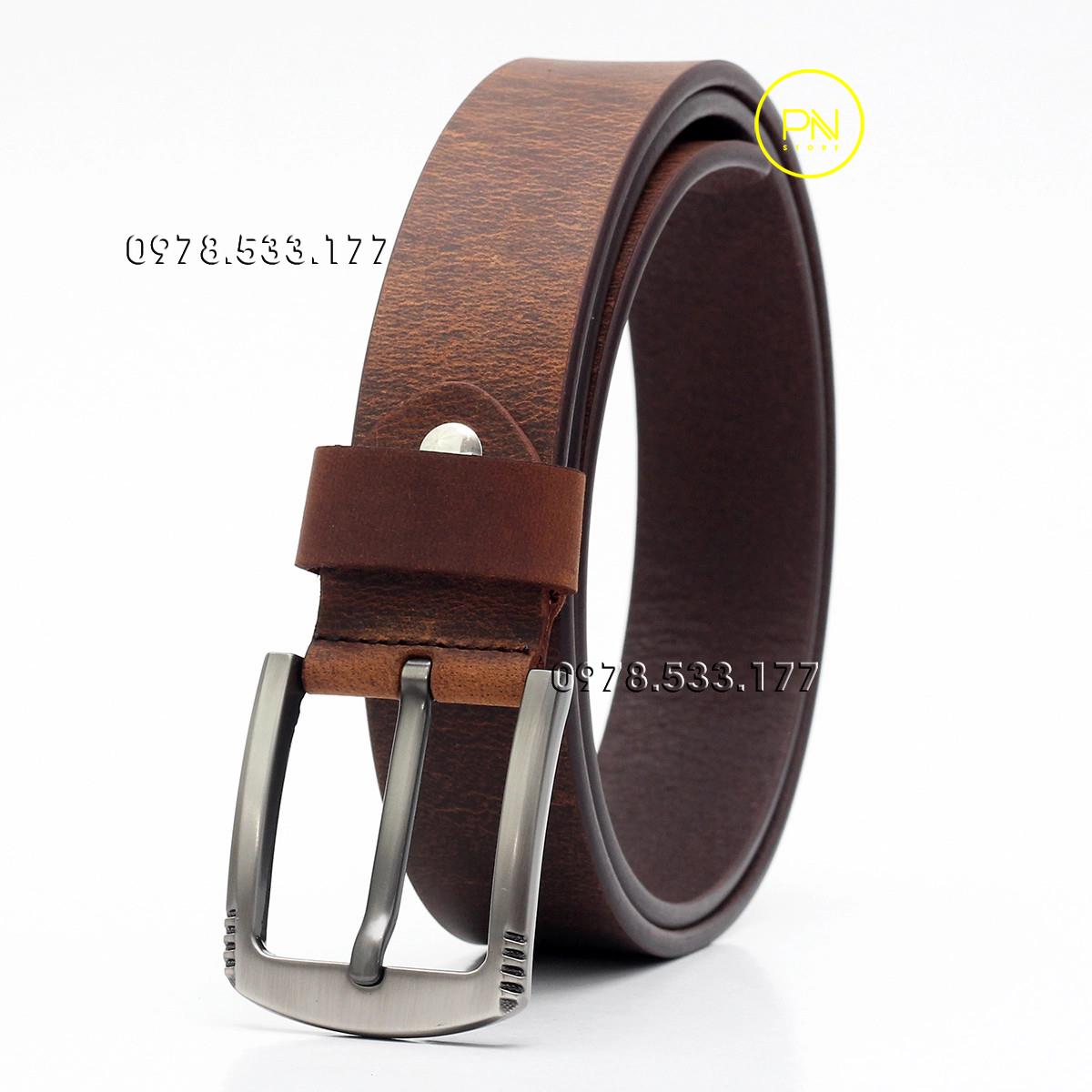 Thắt lưng nam da bò sáp cao cấp (4cm) - PNS4K02