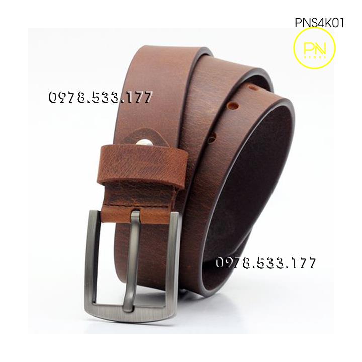 Thắt lưng nam da bò sáp cao cấp (4cm) - PNS4K01