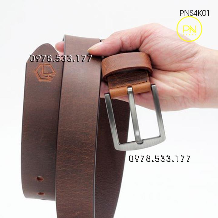 Thắt lưng nam da bò sáp cao cấp (4cm) - PNS4K01