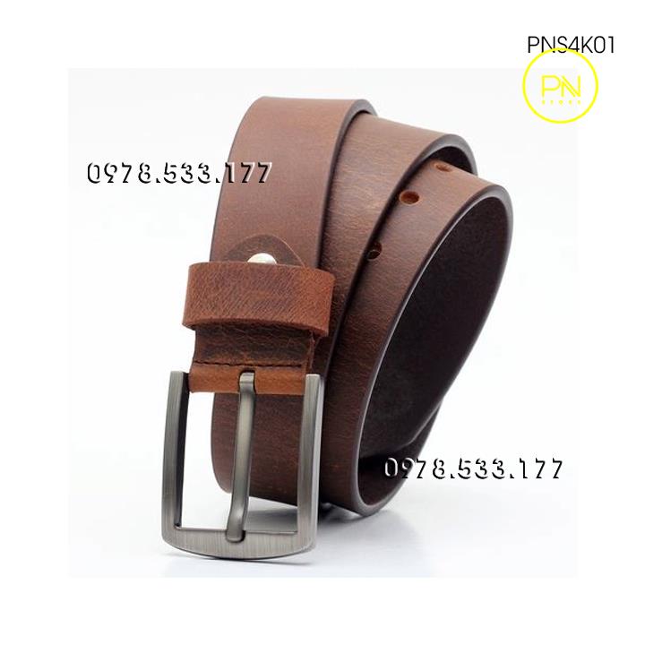 Thắt lưng nam da bò sáp cao cấp (4cm) - PNS4K01