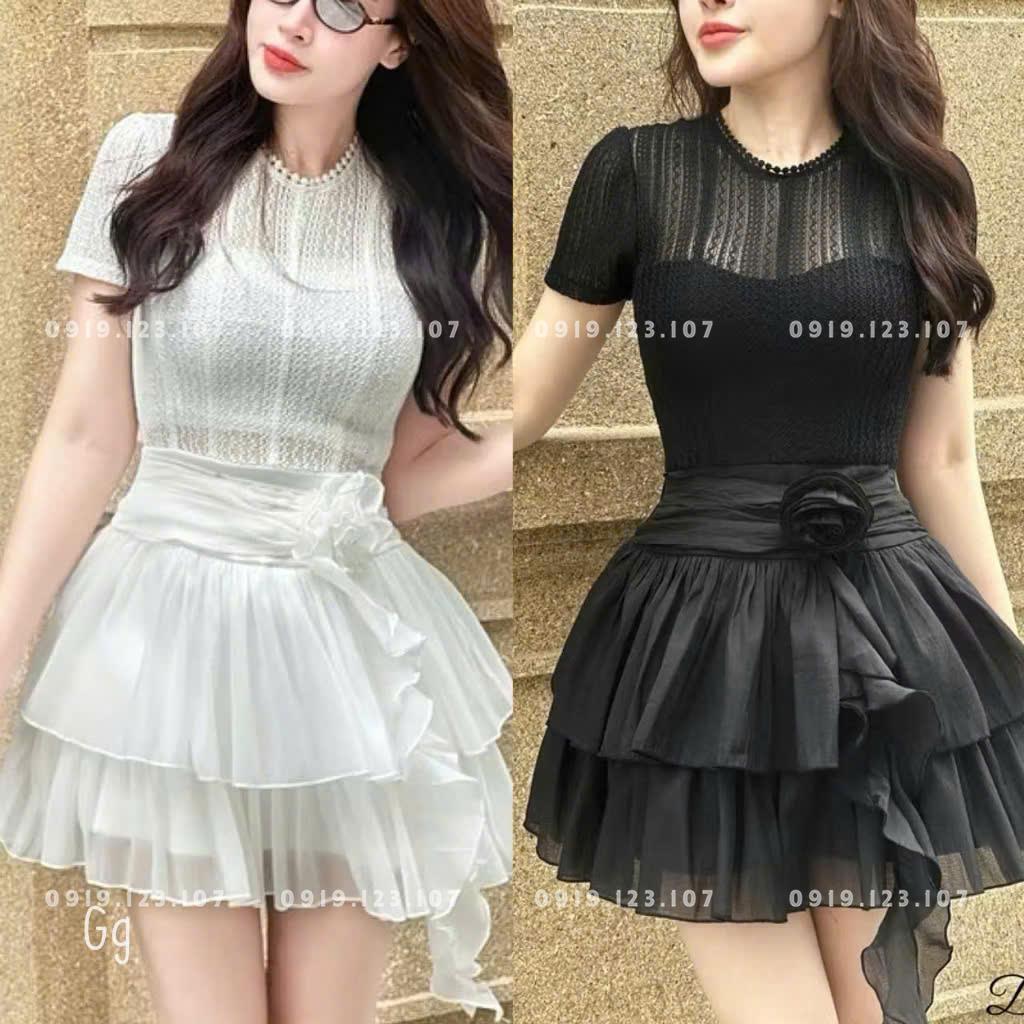 Váy ren 2 màu sỉ 115k tách 5b 120k chất ren đẹp cao cấp - SBT748