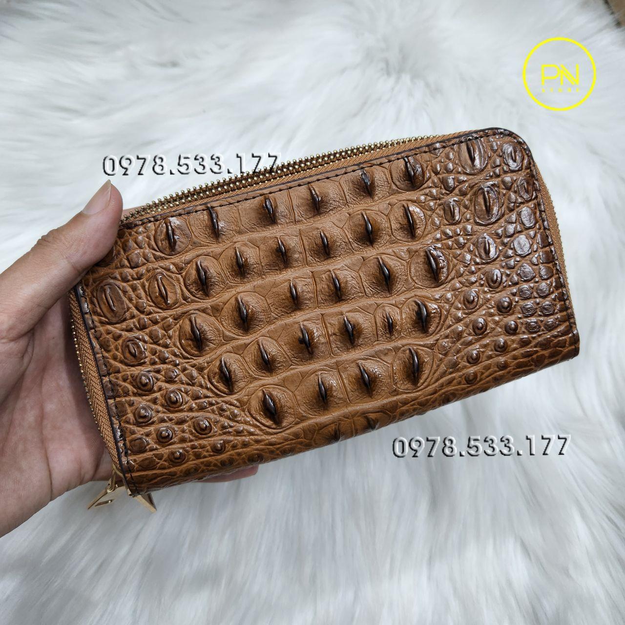Ví cầm tay nữ giả vân cá sấu đẹp - PN724