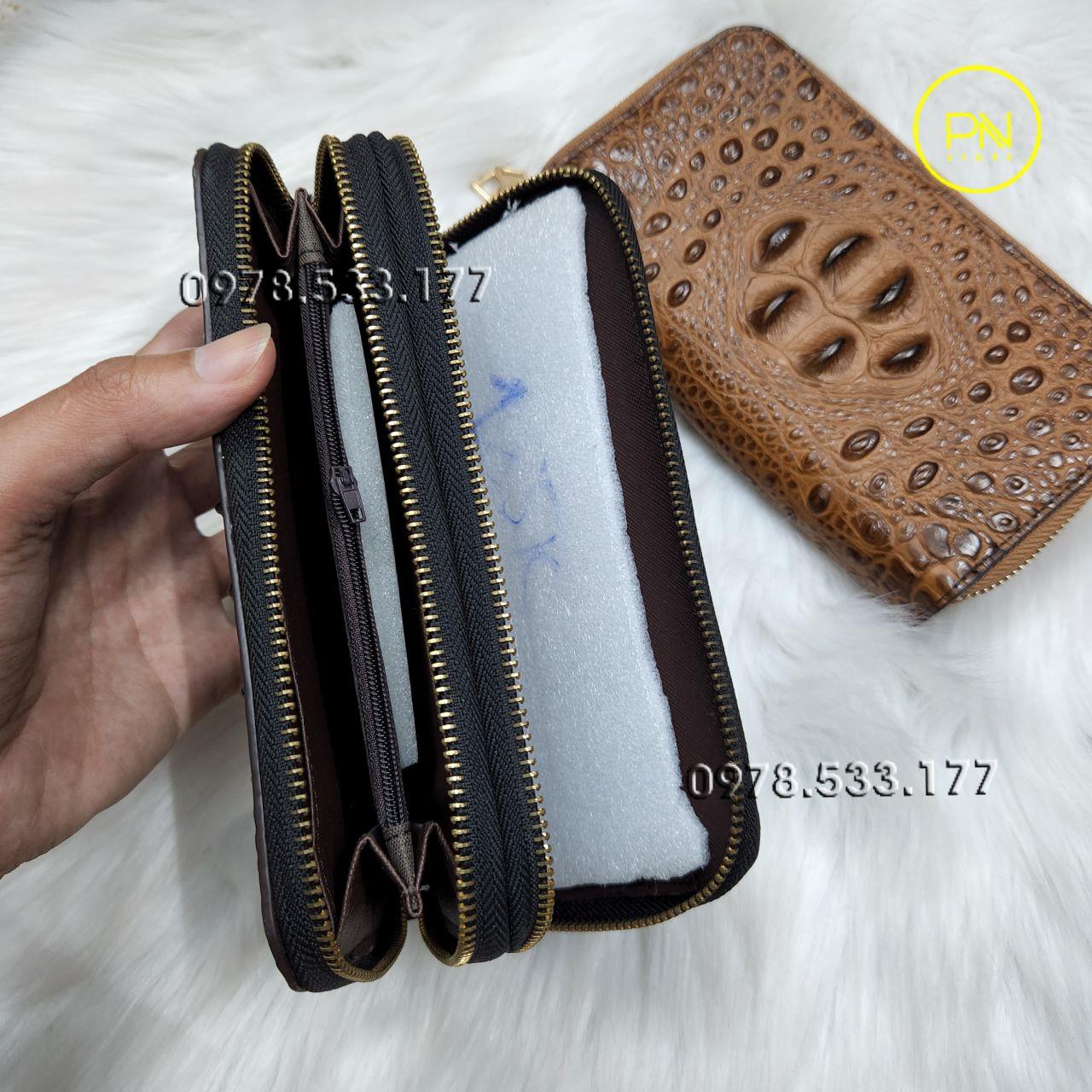 Ví cầm tay nữ giả vân cá sấu đẹp - PN724
