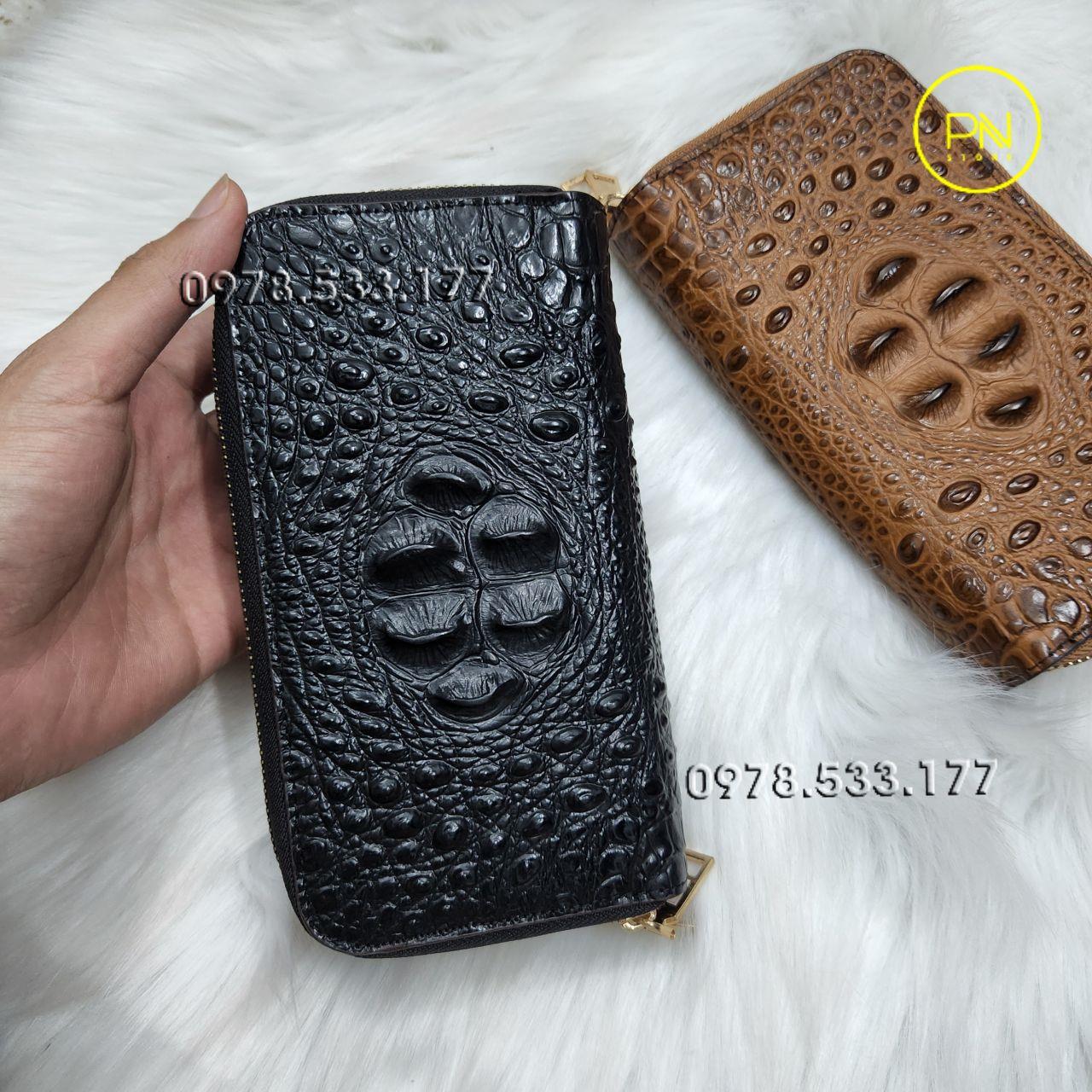 Ví cầm tay nữ giả vân cá sấu đẹp - PN724