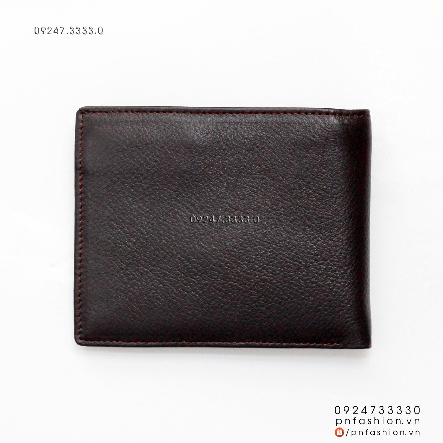 Ví nam ngang da bò Ý cao cấp [12x10cm] - PNMIN-05DN